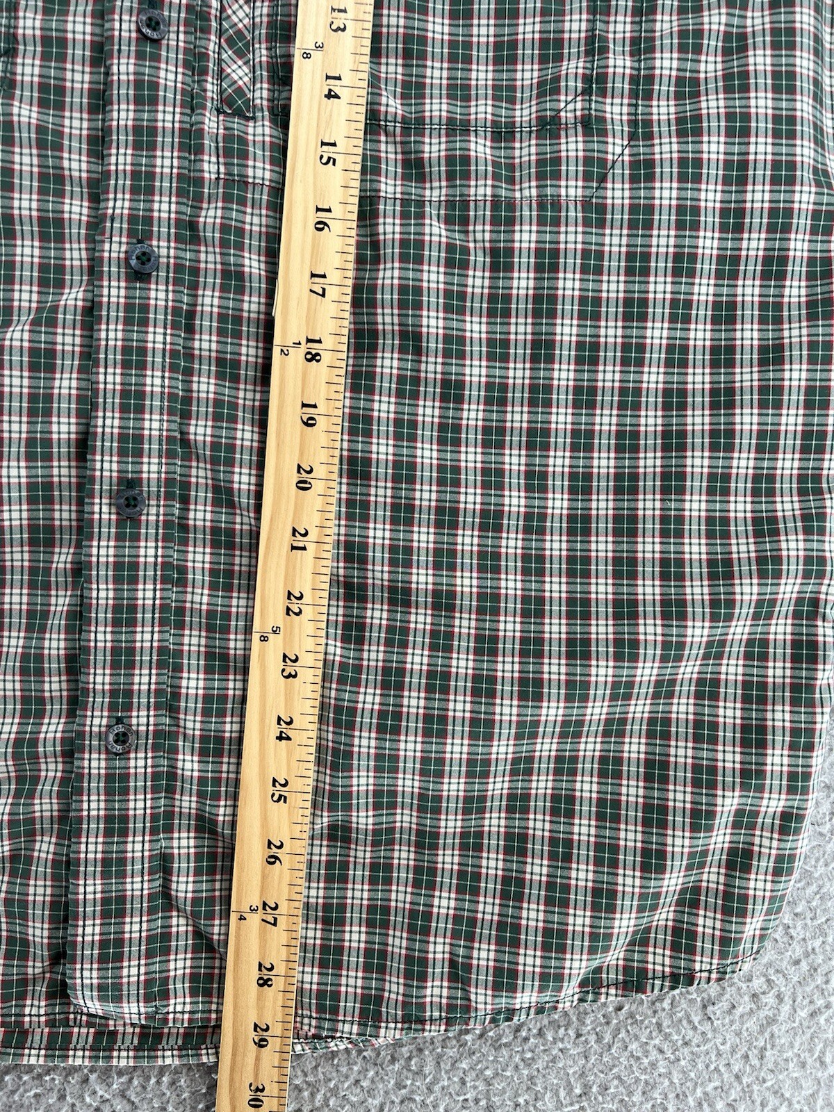Rohan Wayfarer Mens Shirt Large Muticolor Plaid Button Up Long Sleeve Zip Pocket