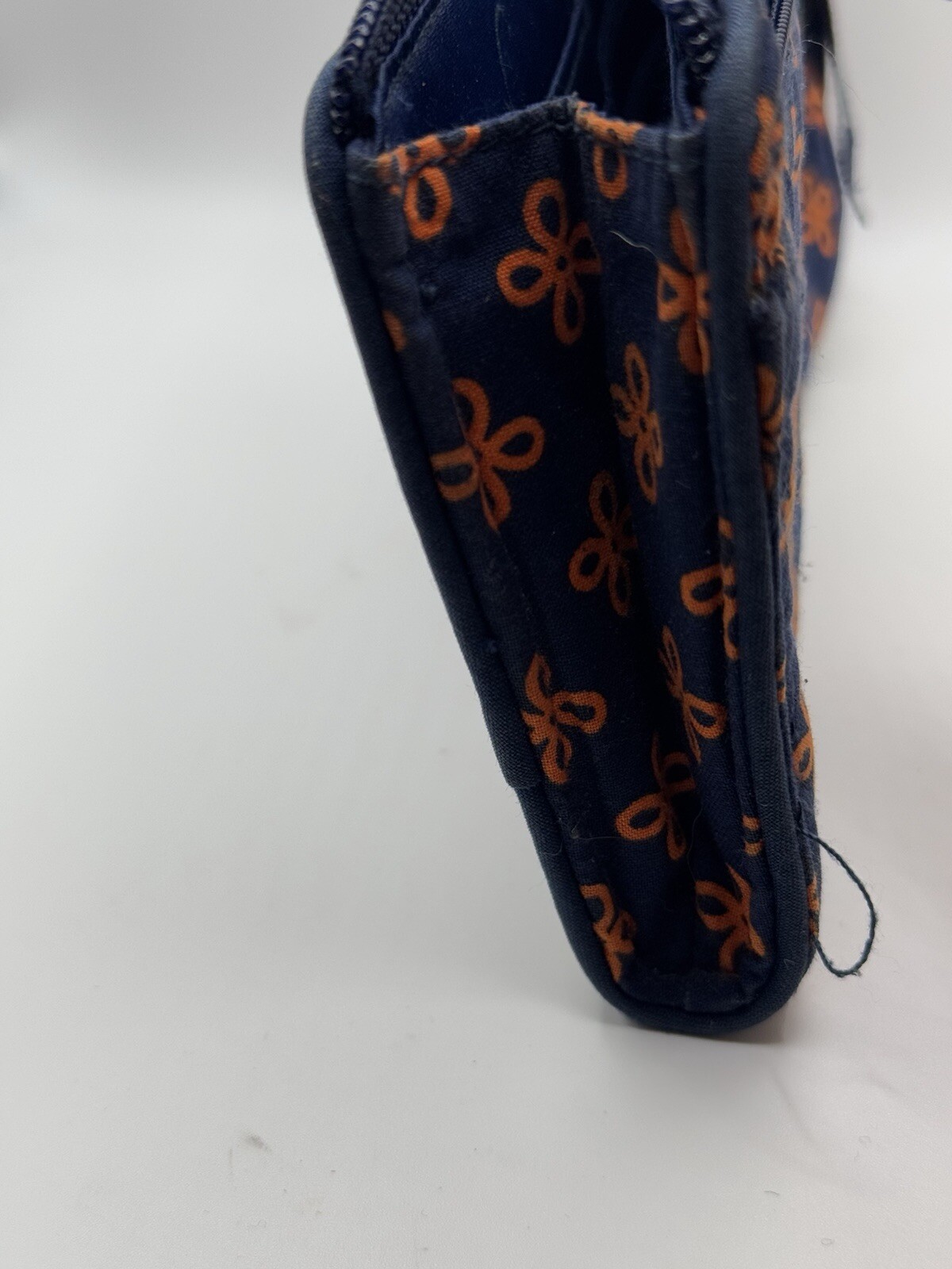 Vera Bradley Front Zip Wristlet Clutch Handbag Orange Blue Mini Concerto EUC