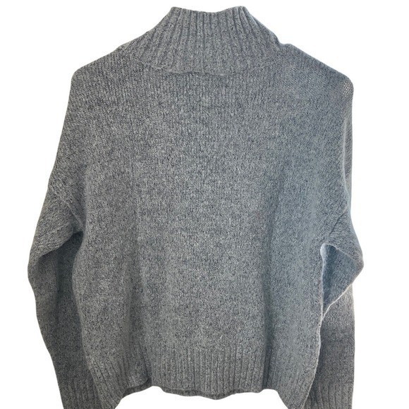 Love by Design Gray Marled Mock Neck Pocket Sweater NEW Small