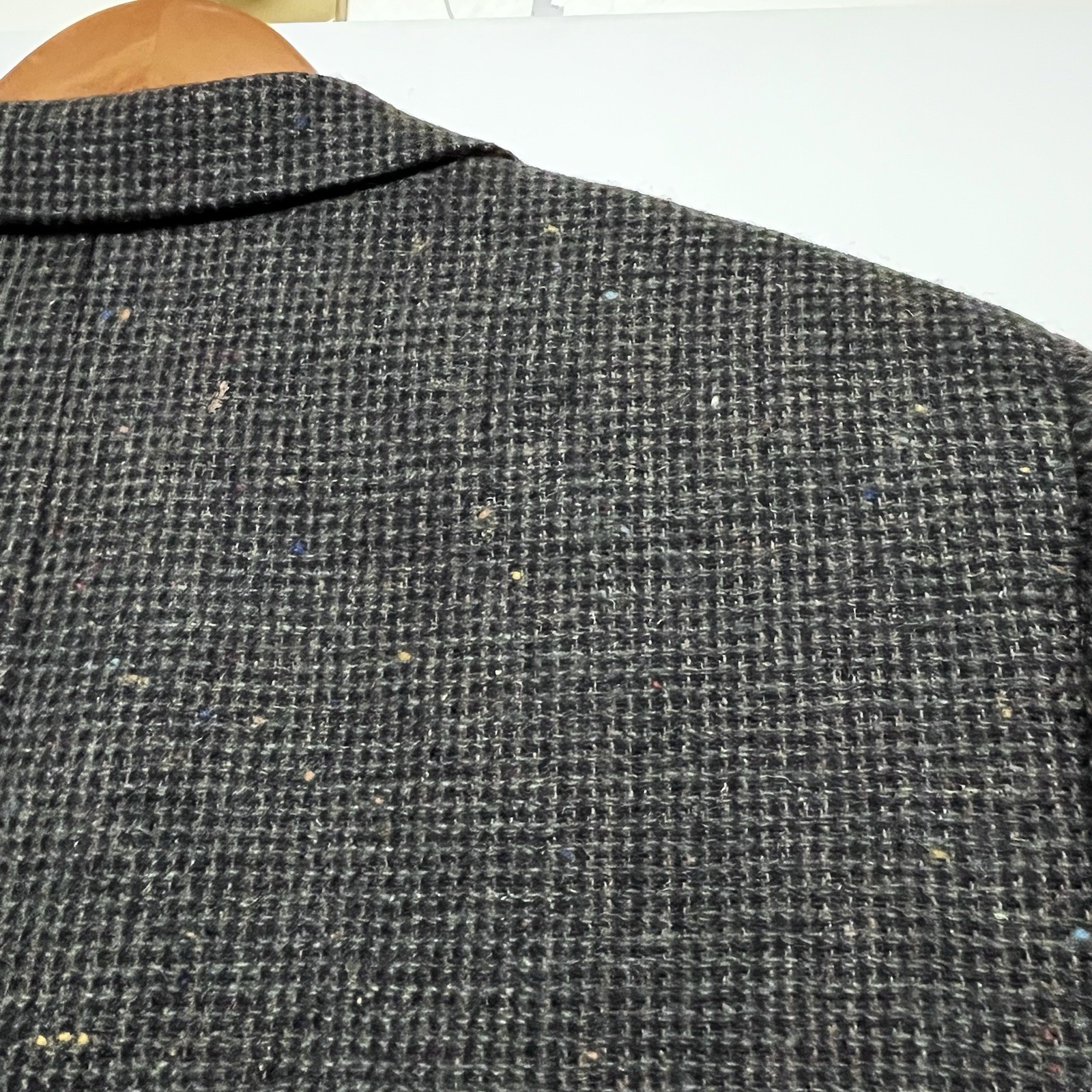 Vtg BOSTON TRADERS Men 44R Tweed Sportcoat Wool Blazer Birdseye Fleck Multicolor