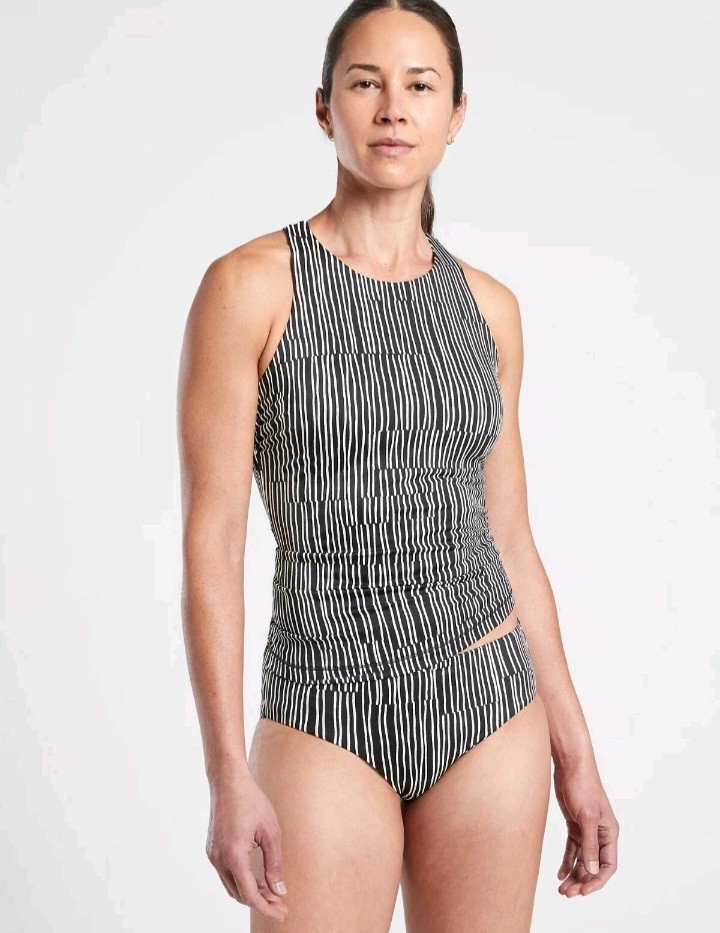 Athleta Size 36 B C B/C Maldives Printed Tankini TOP Cove Black NEW NWT #657735