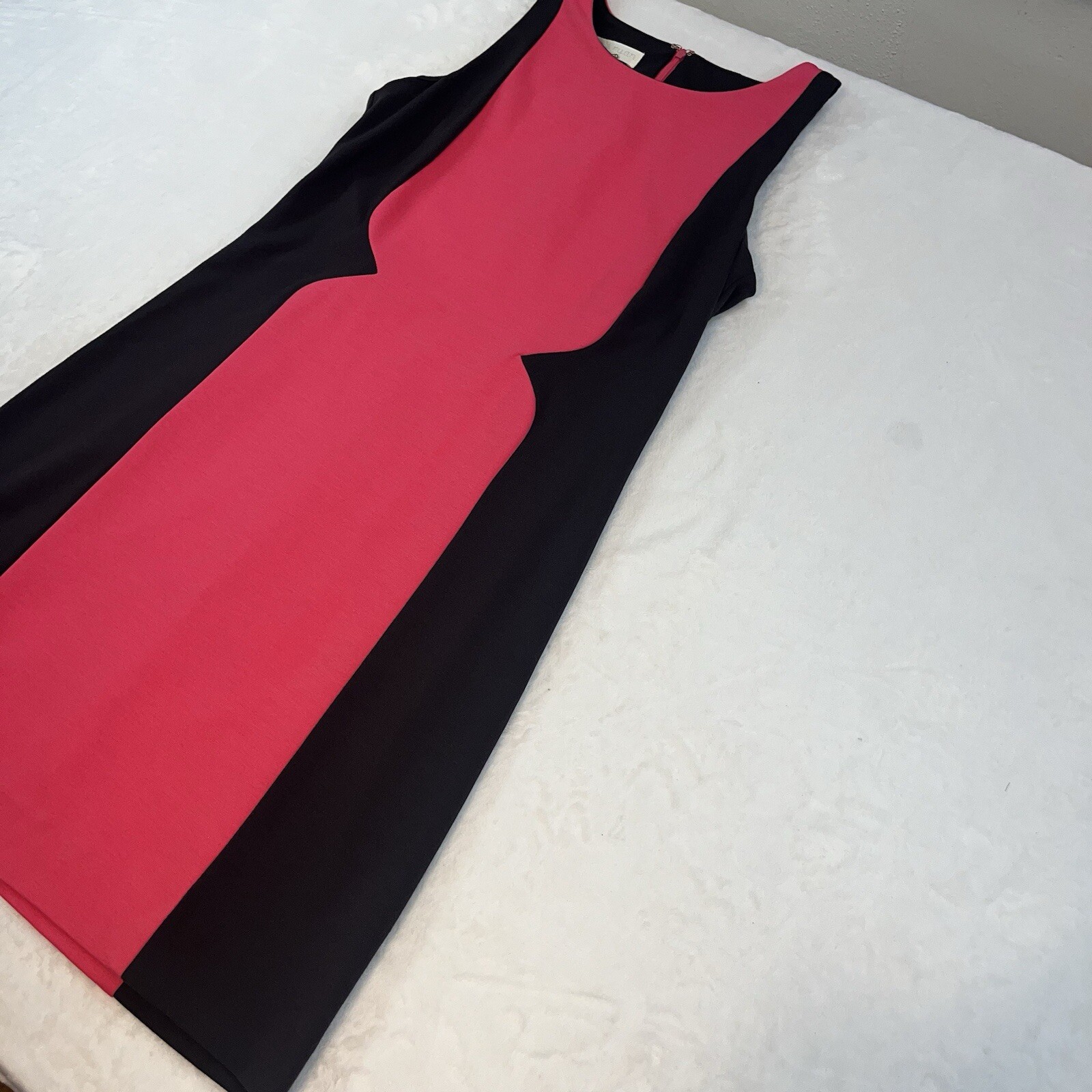 Britt Ryan Sheeth Dress Pink Gray Sleeveless Womans Sz 4 Body Contour Ponte Knit
