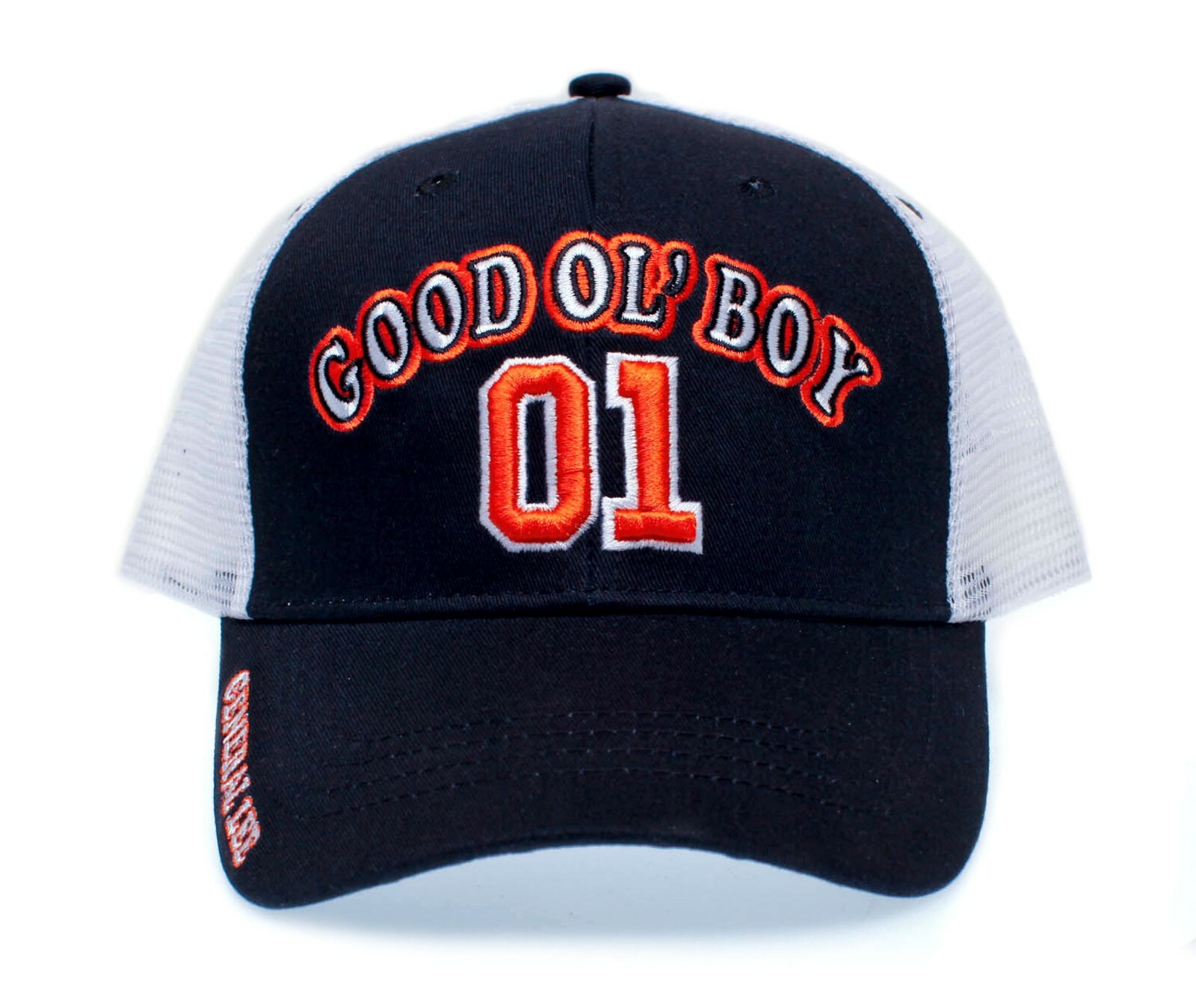 01 General Lee Truckers Hat Good Ol’ Boy Cap Unisex Adult Black/White