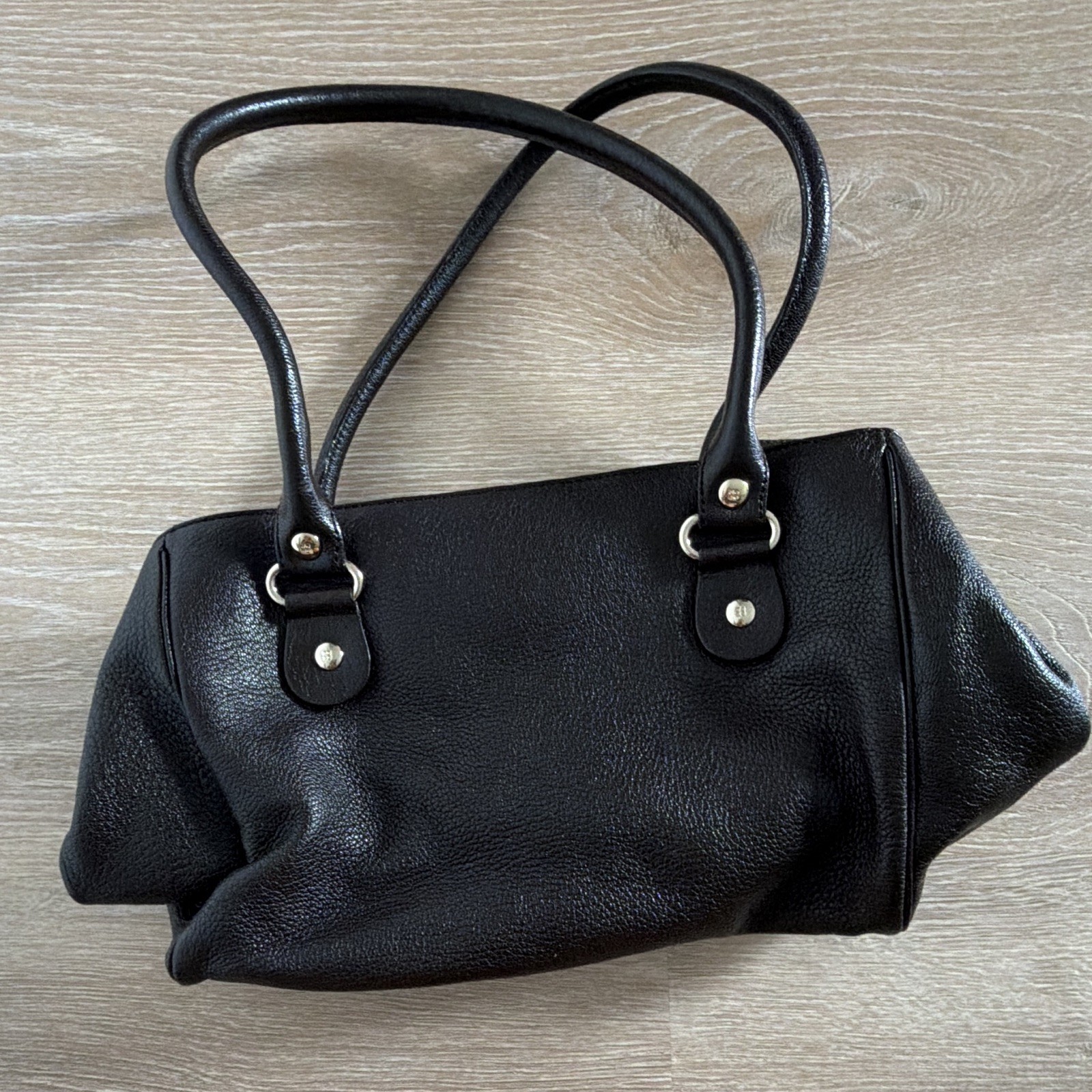 Kate Spade New York Dark Brown Shoulder Bag Zip Closure Polka Dot Lined Dust Bag