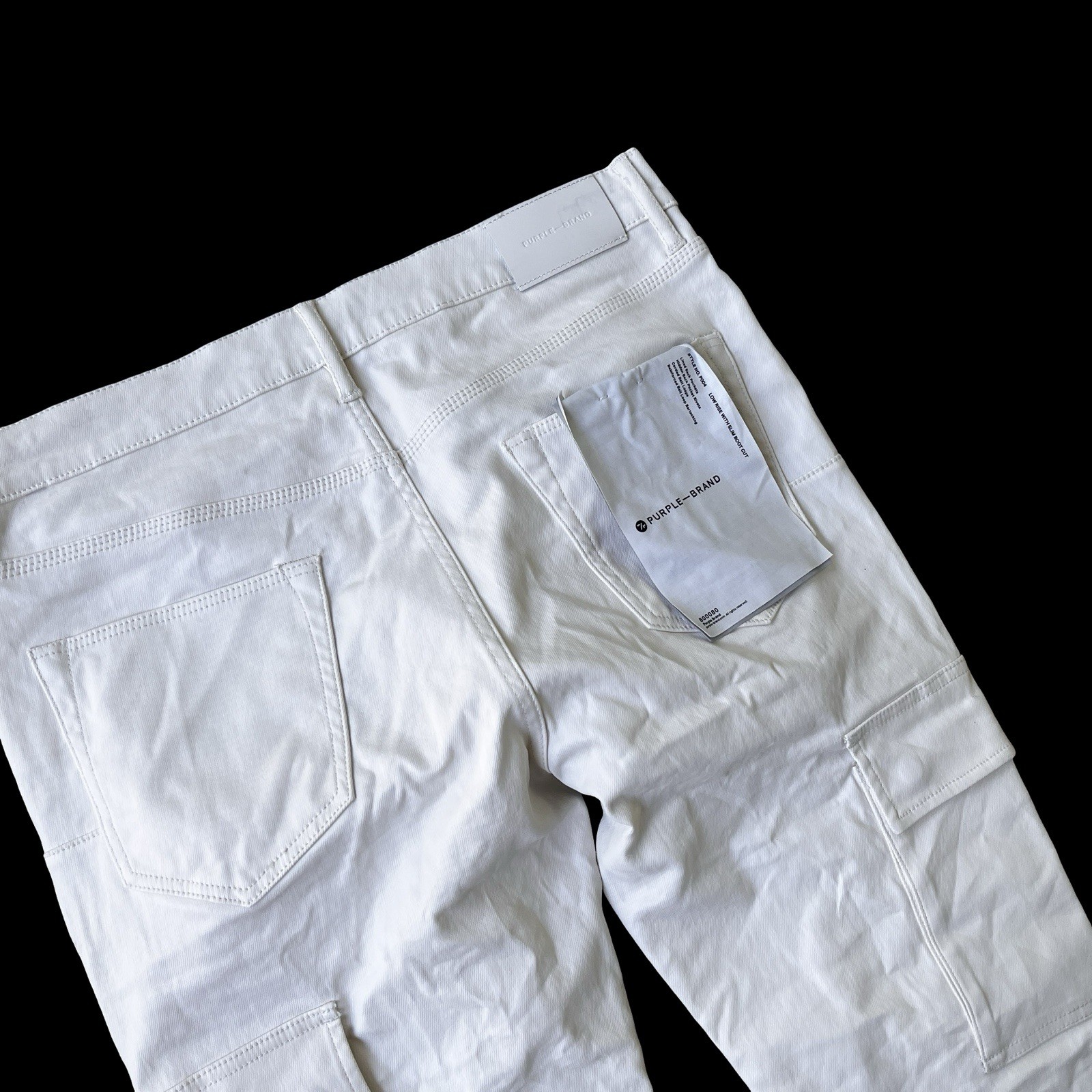 PURPLE BRAND p004 Cargo Flared Jeans White Size 34