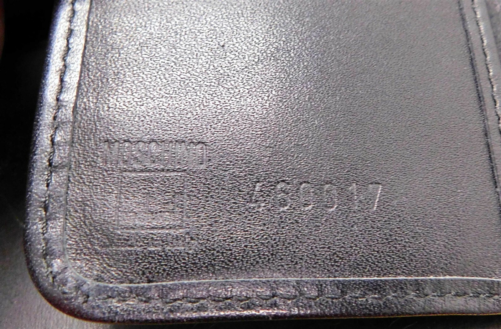 Moschino Redwall Italy Vintage Black Nylon Leather Checkbook Clutch Wallet