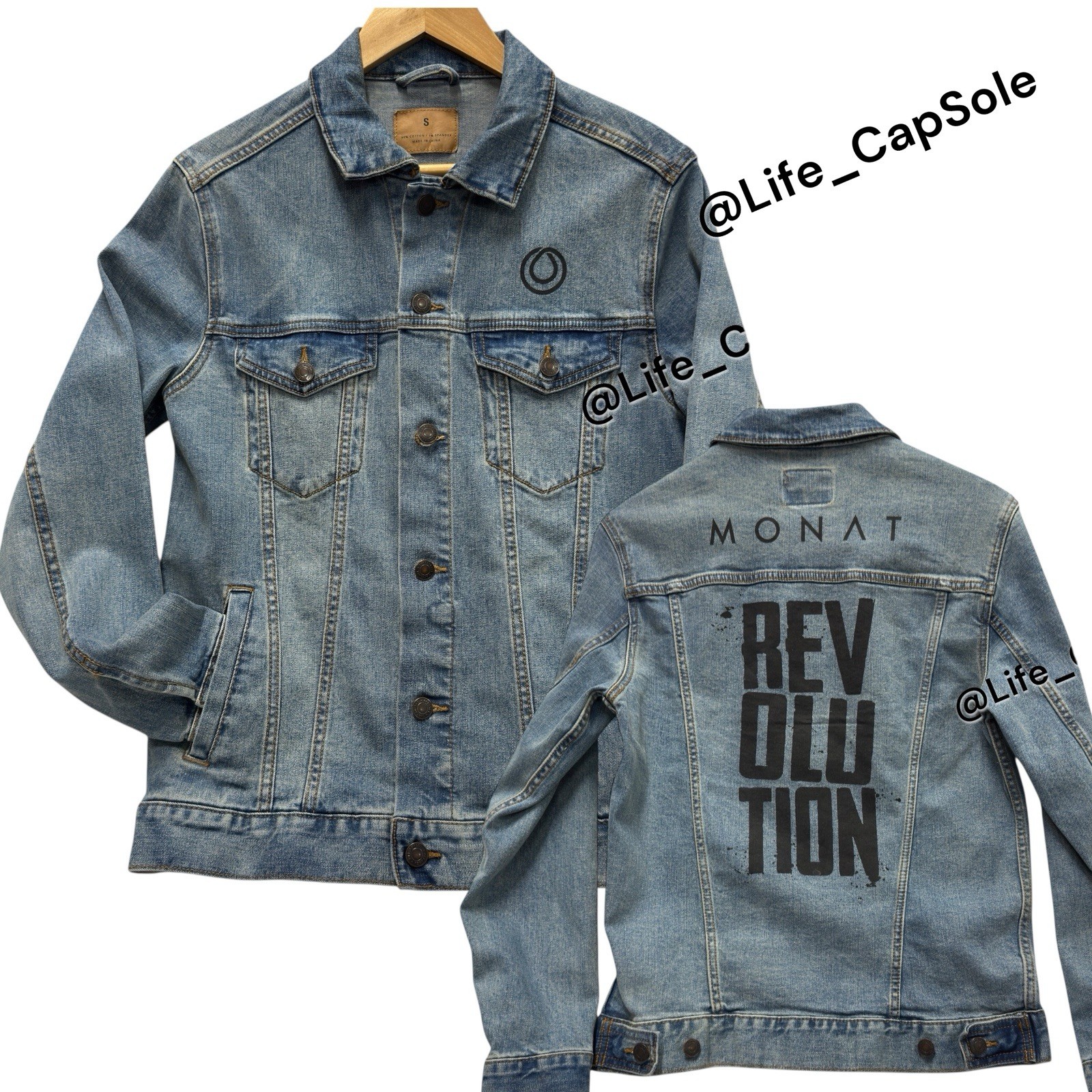 Size S Monat Revolution Women’s Denim Jean Jacket Paint Splat Design Exclusive