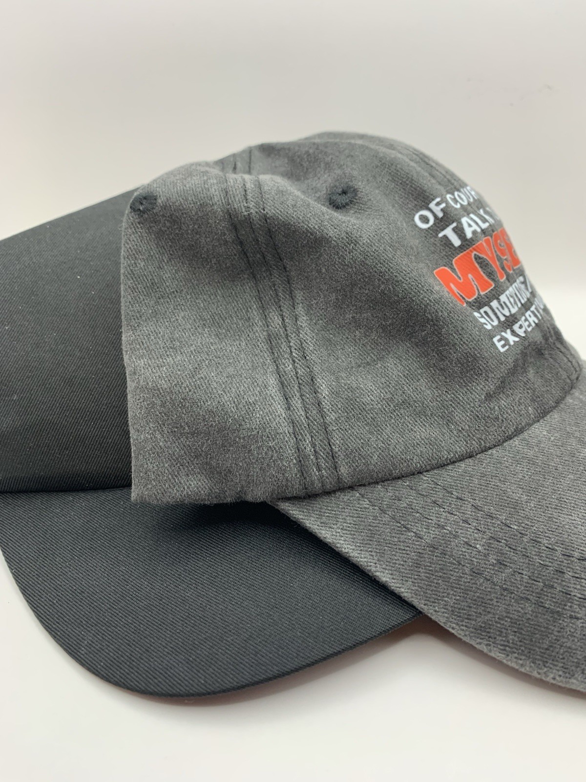 2 For 1 Standard Baseball Caps-Grey/Black One Size Adjustable Bands