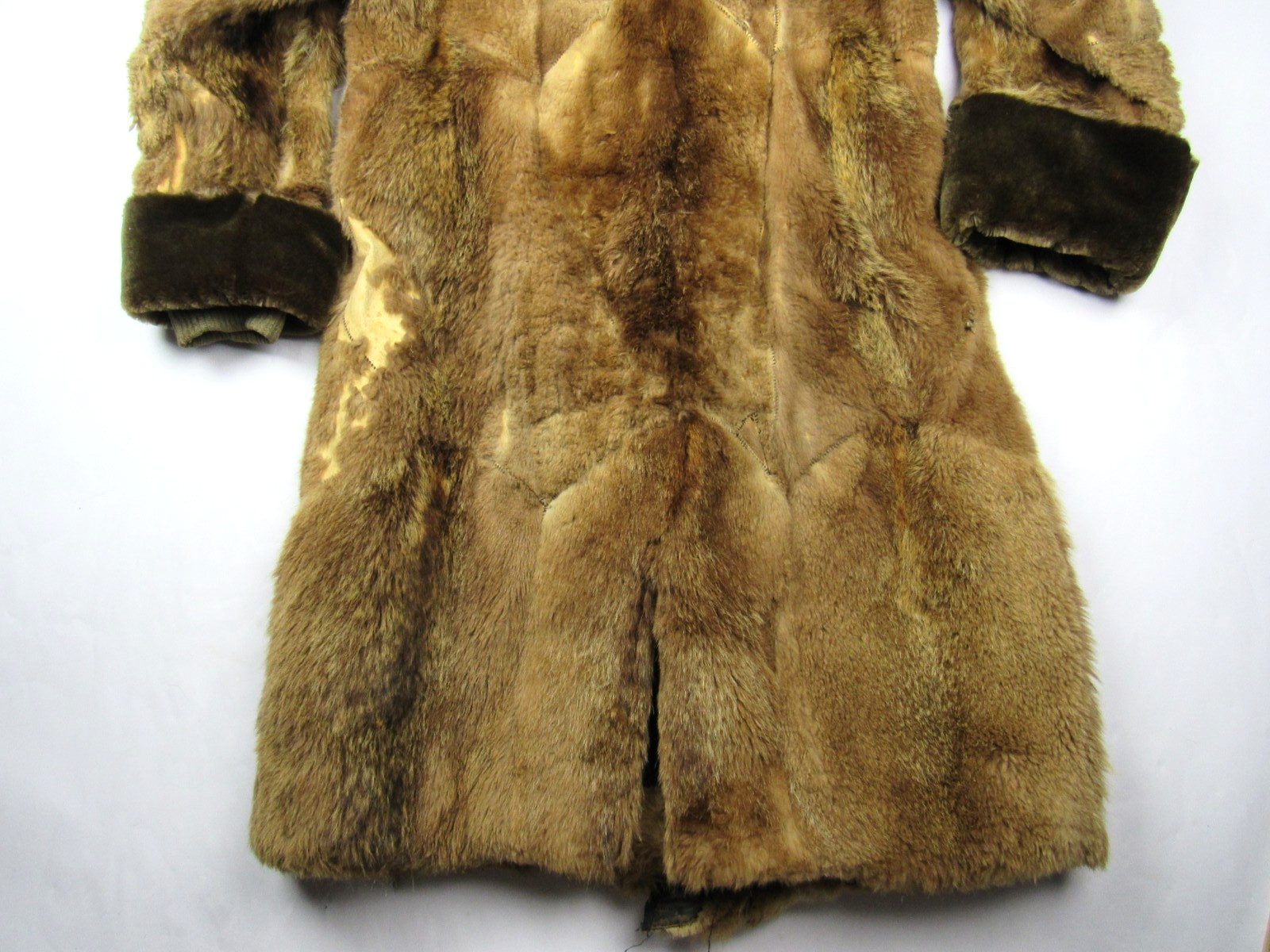 Antique 1800s / 1900s Long Frontier Fur Trapper Mountain Man Grizzly Coat Vtg