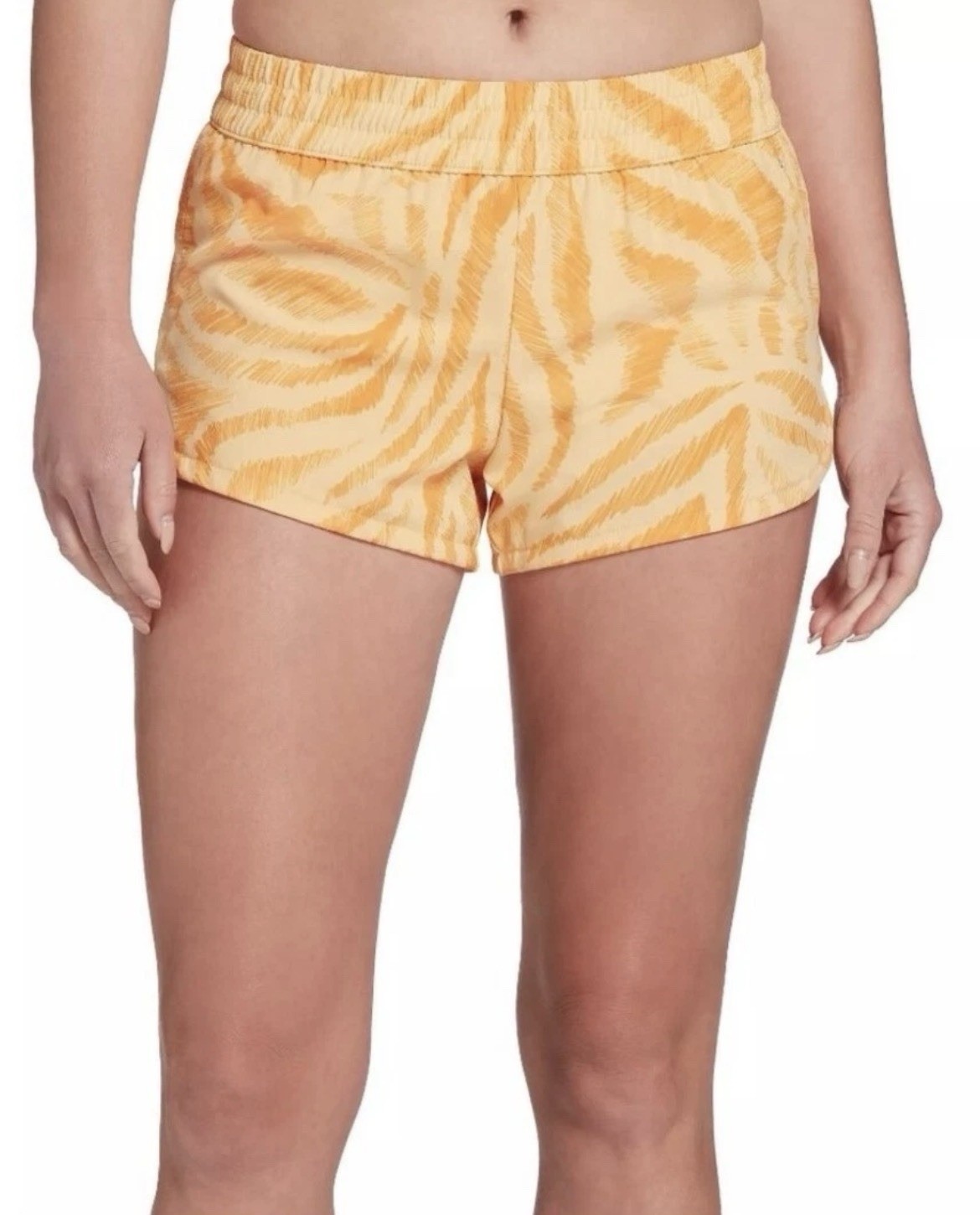 DSG Womens Mid-Rise Stride Run Shorts 2XL Zebra Print Tangerine Built-In