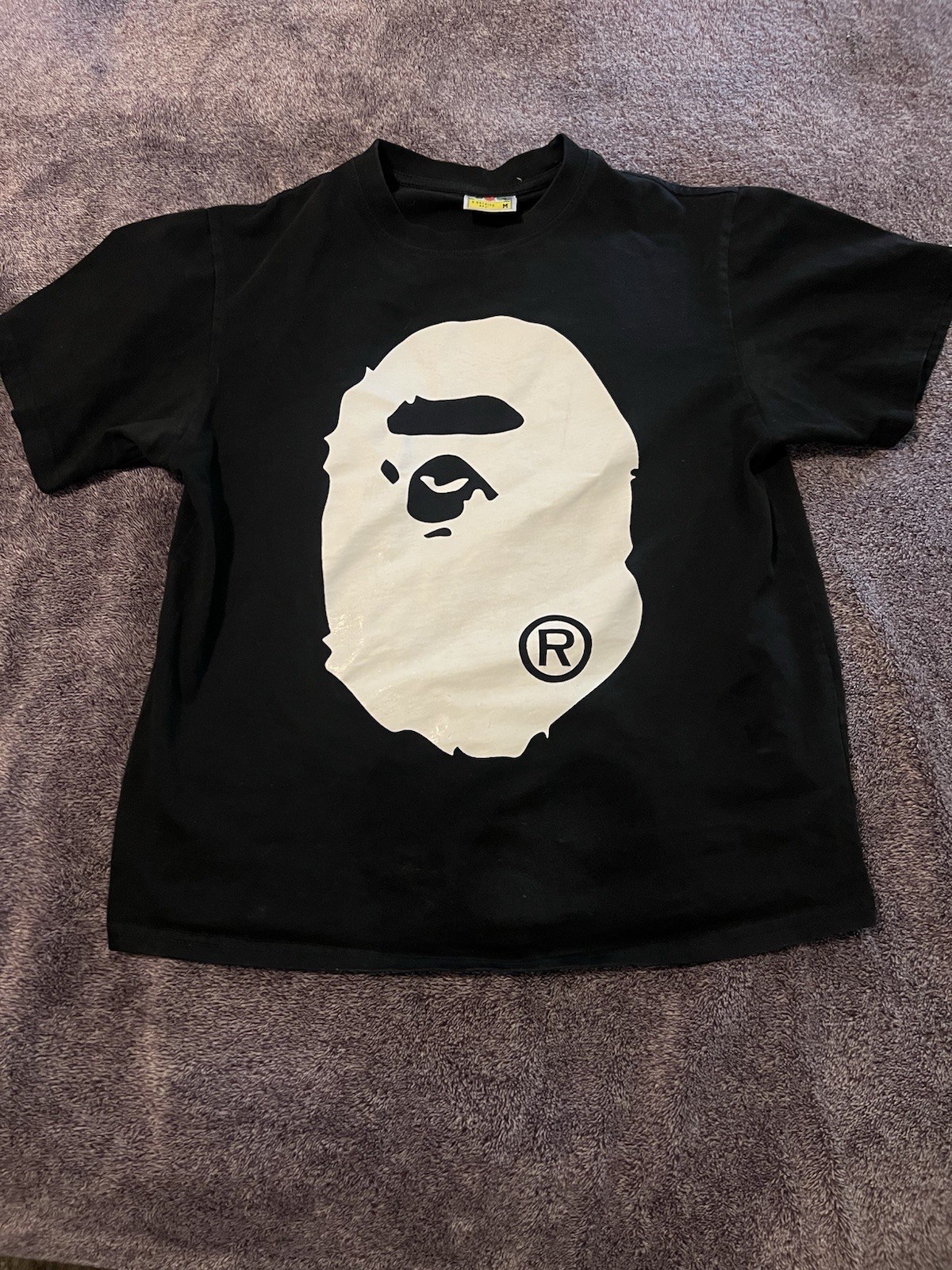 A Bathing Ape BAPE Big Ape Head Short Sleeve Crew Neck T-Shirt Black (Size M)