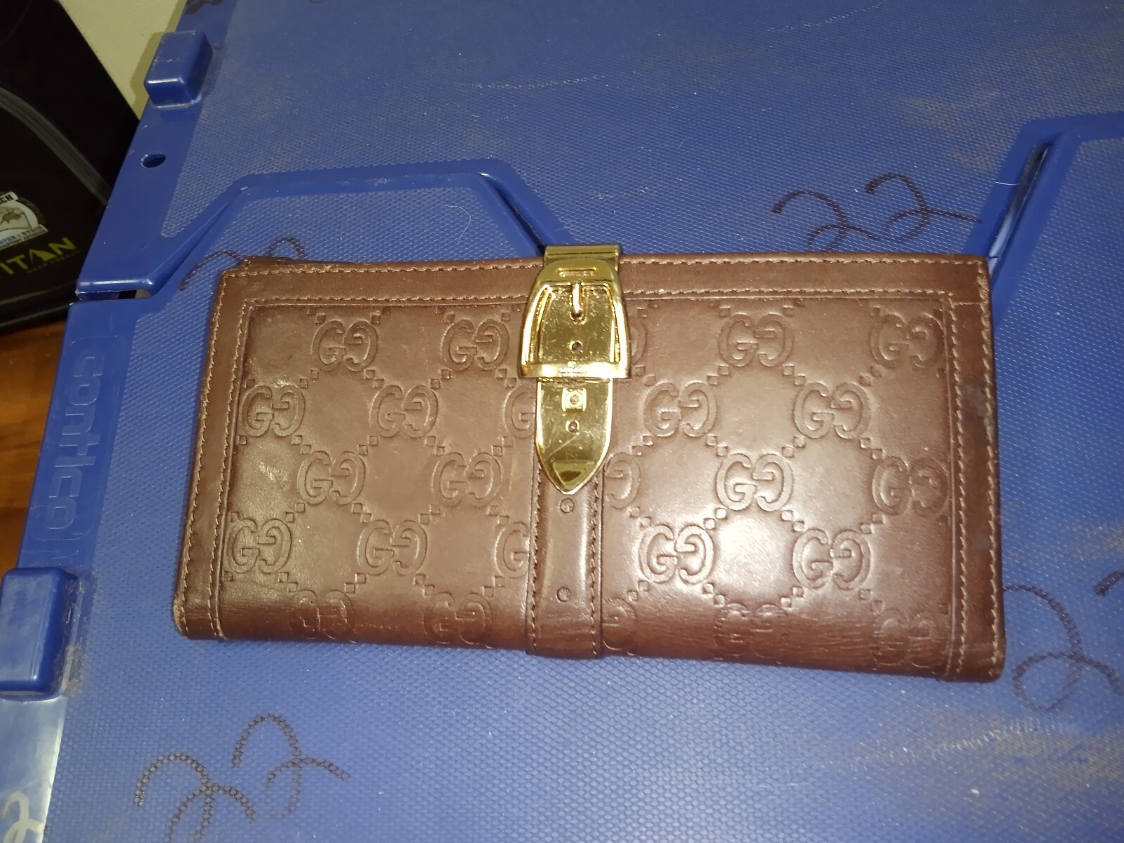 GUCCI Authentic Horse bit Brown Genuine Leather Wallet w/ Original Inserts $699