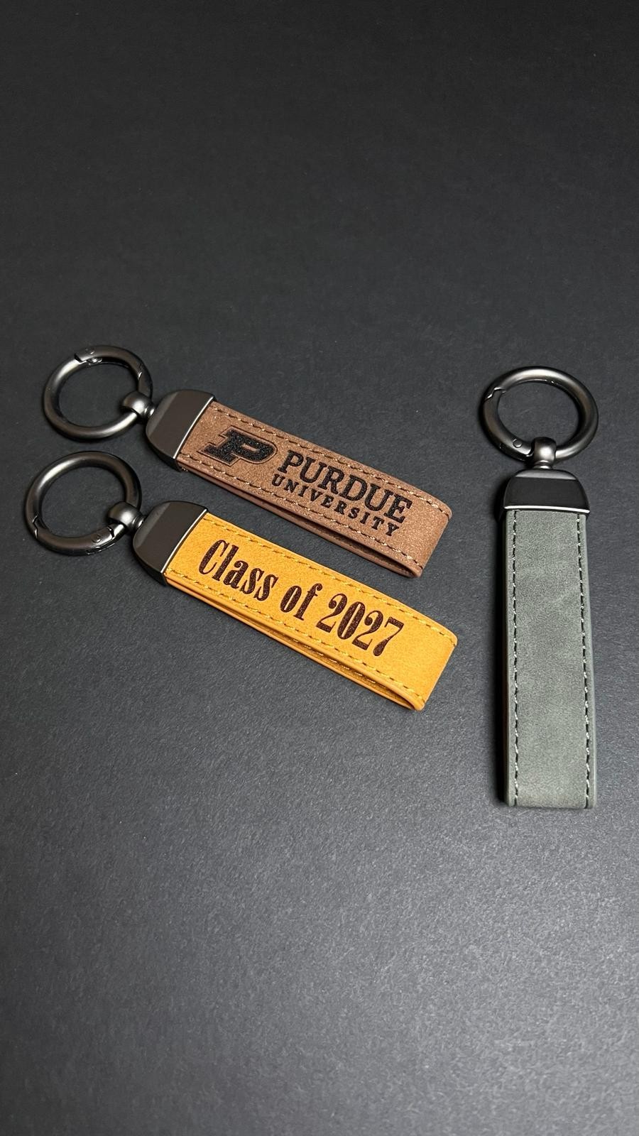 Personalized Leather Keychain Custom Name Logo Text Gift for Men and Women