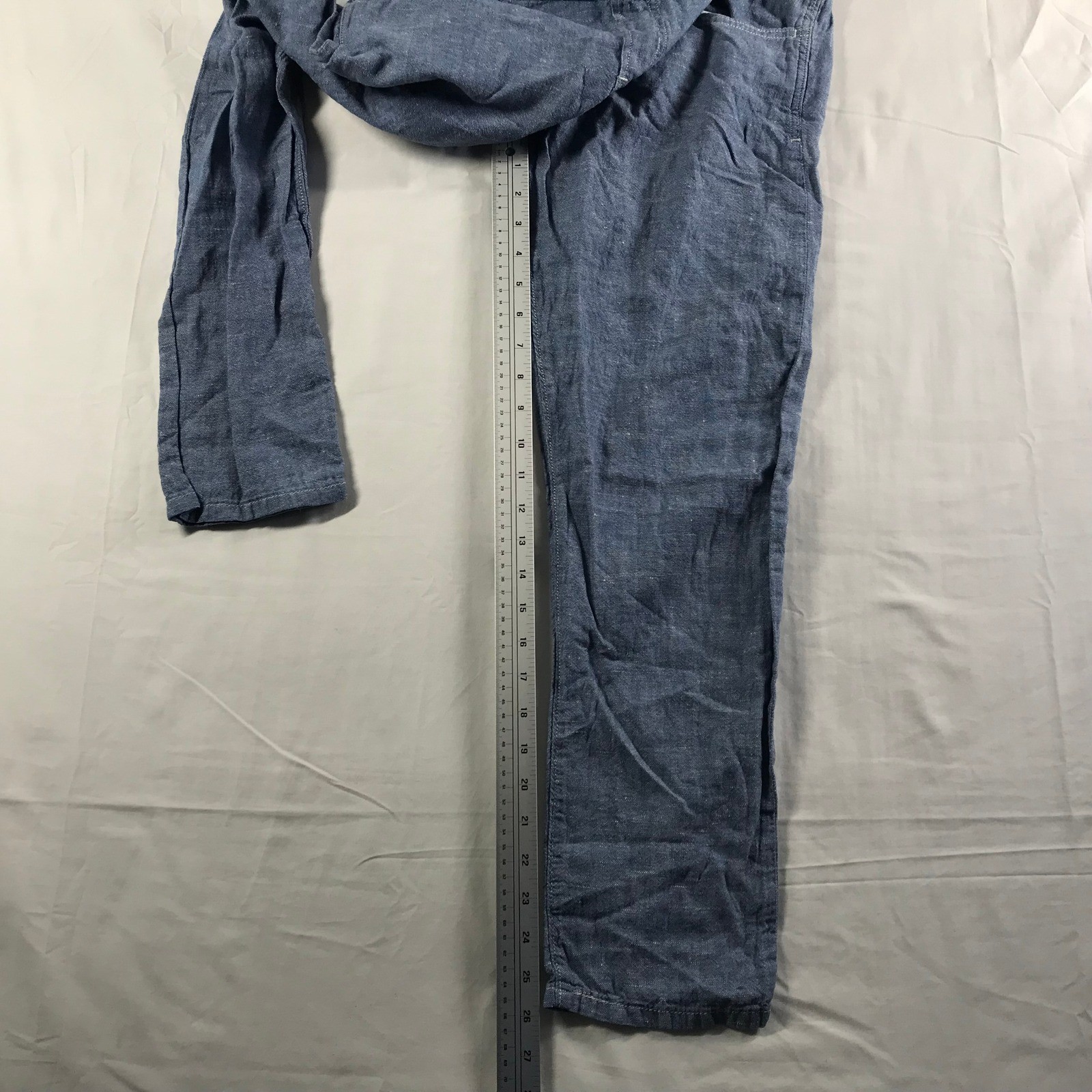 Levi Strauss Womens Blue Cotton Linen Blend Bib Overalls Size S 22866-0002