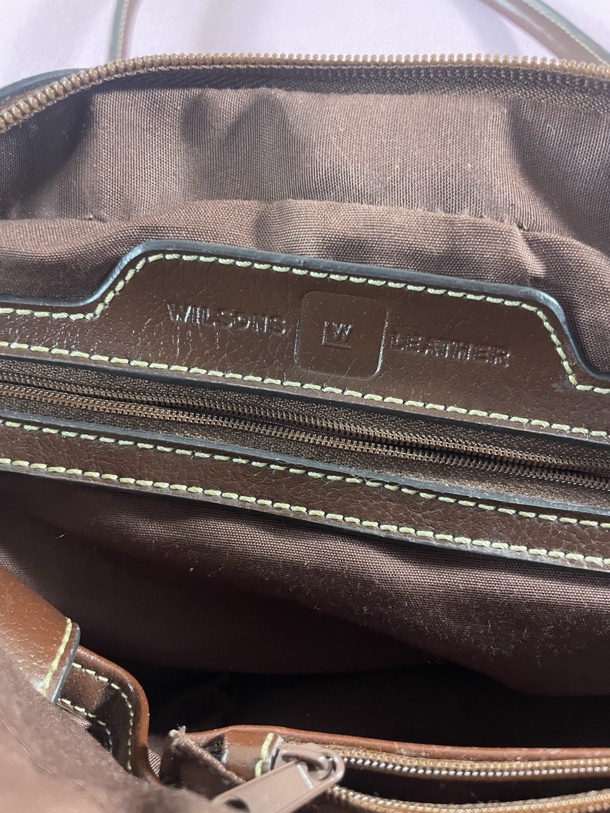 Wilsons Leather Women’s Brown Satchel Top Handle Bag Zip & Magnetic, Pockets