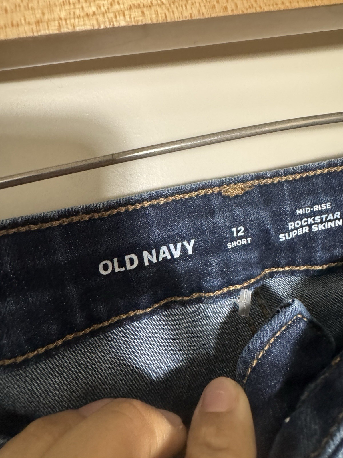 Old Navy Mid Rise Skinny Jeans Blue Dark Wash Stretch 5Pocket Women’s 12 Short