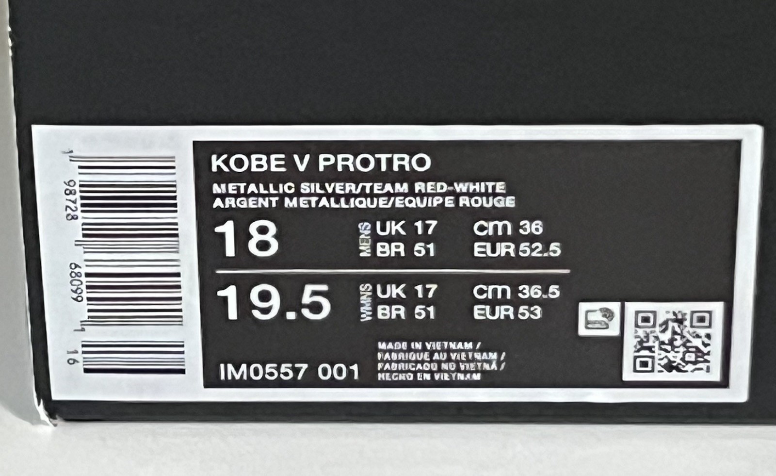 Nike Zoom Kobe 5 Protro Lower Merion Aces IM0557-001 Size 18 Men’s Brand New
