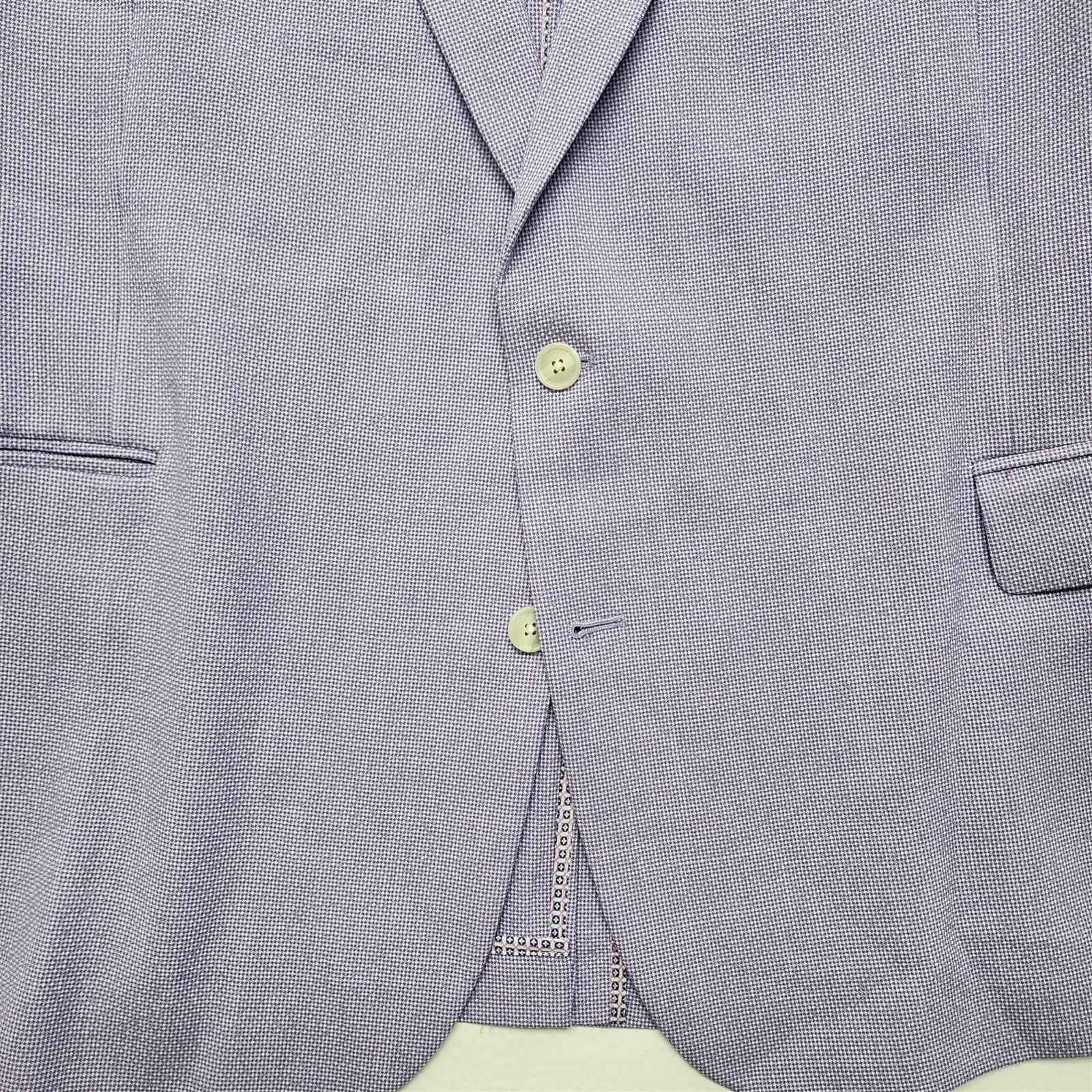 Stafford 52R Purple Micro Houndstooth Unstructured Soft Shoulder Blazer Jacket