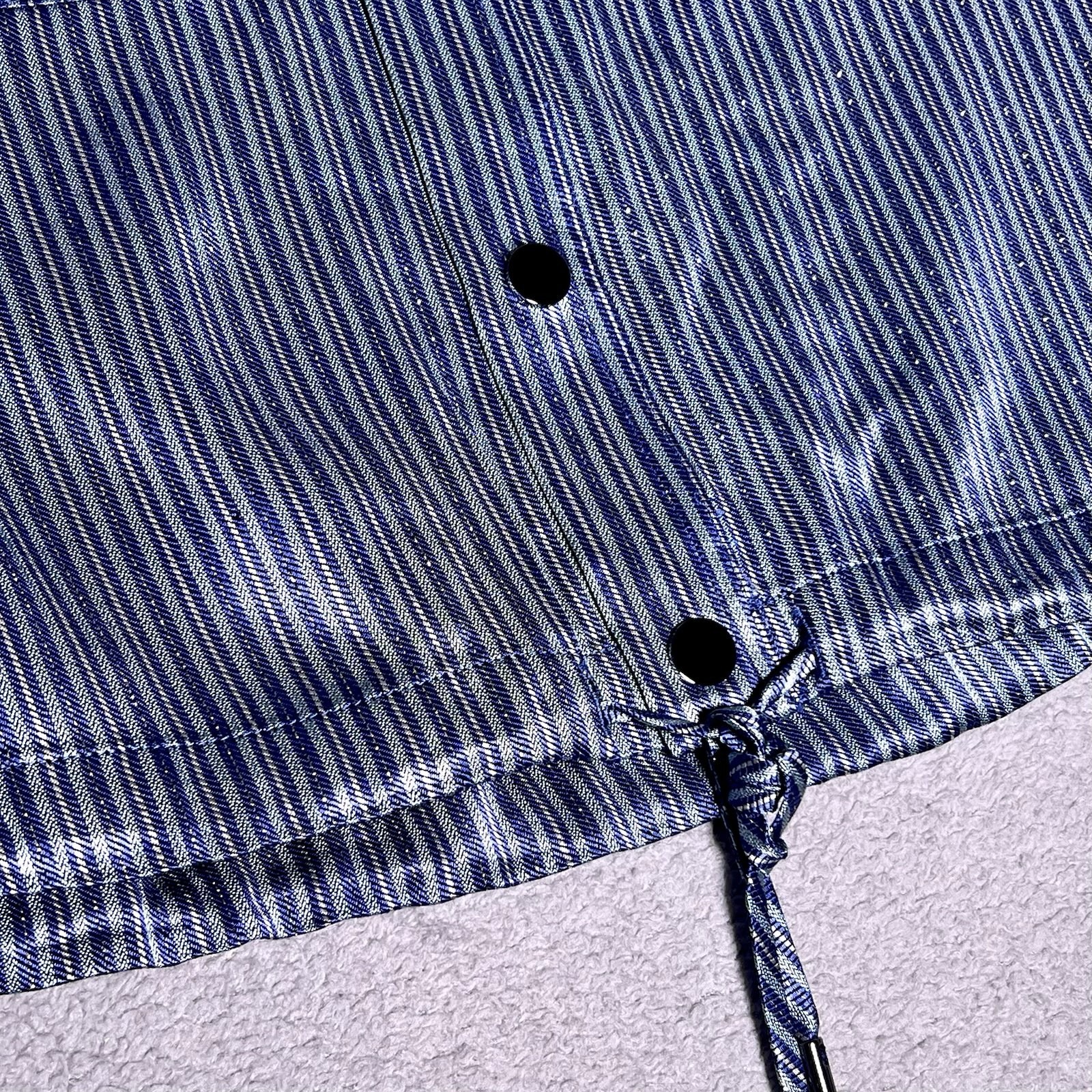 Ramy Brook Blue Striped Lurex Lia Button-Up Bomber Shirt Jacket Size XXS NWT