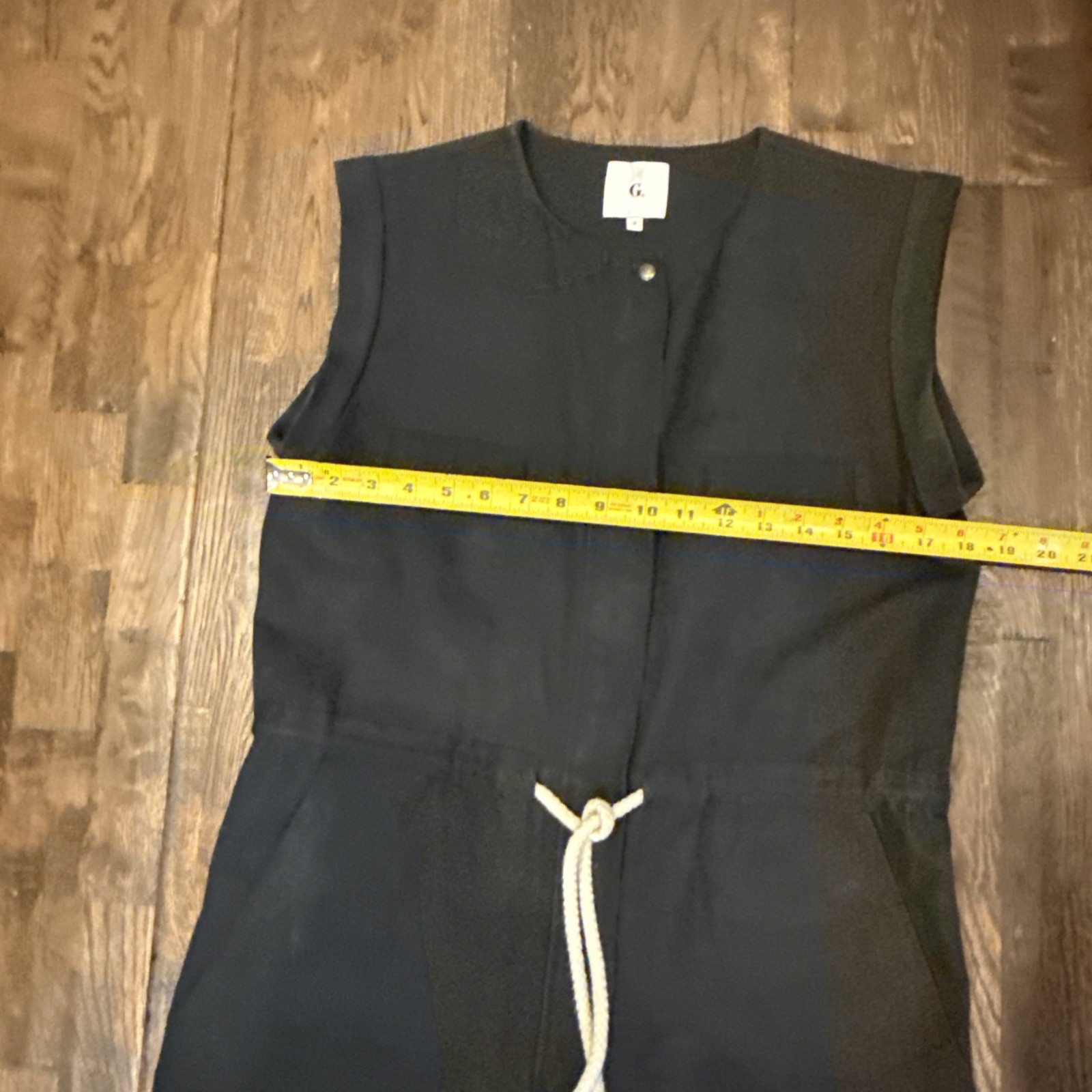 G. Label by Goop Sleeveless Parachute Jumpsuit Navy Linen Blend Sz 4 Italy