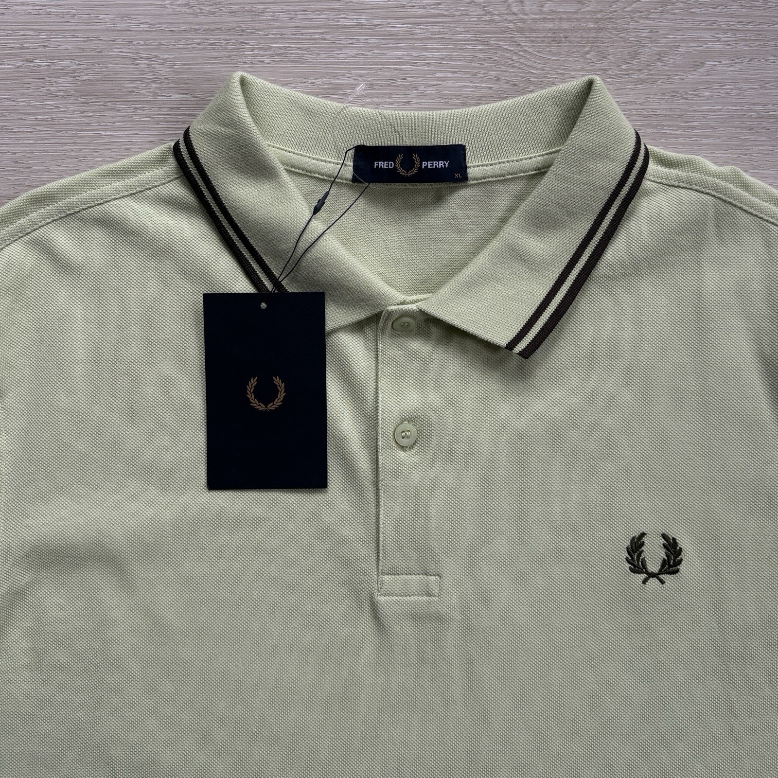 BNWT Fred Perry M3600 Short Sleeve Twin Tipped Polo Shirt Green Size Extra Large