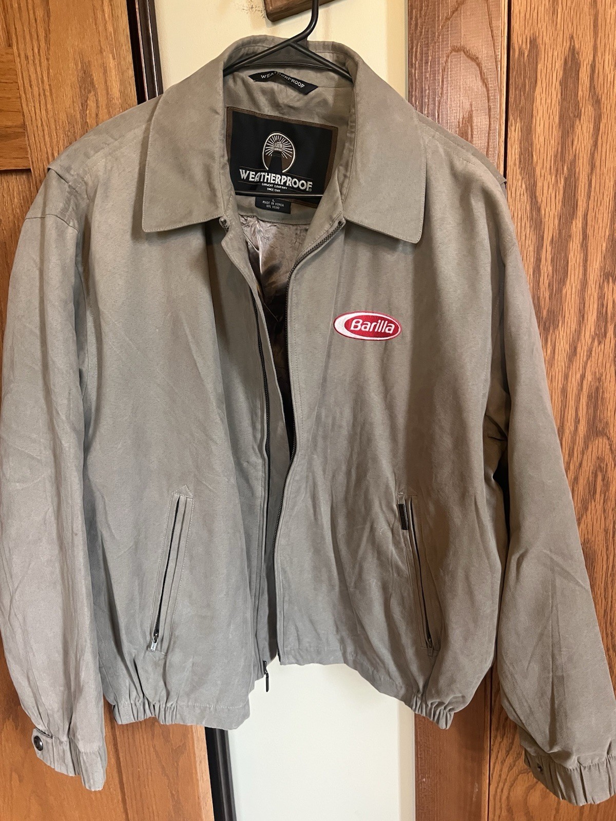 Vintage Barilla Pasta Weatherproof Harrington Jacket Khaki Size XL Corporate