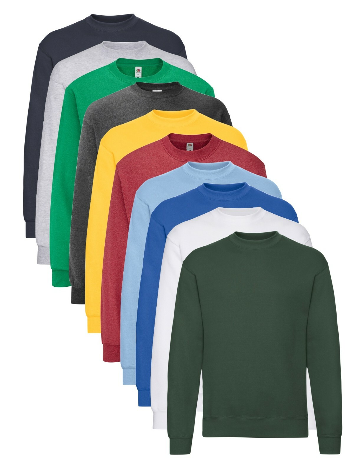 Fruit Of The Loom Plain Jumper Sweatshirt NO LOGO S-M-L-XL-XXL-3XL-4XL-5XL