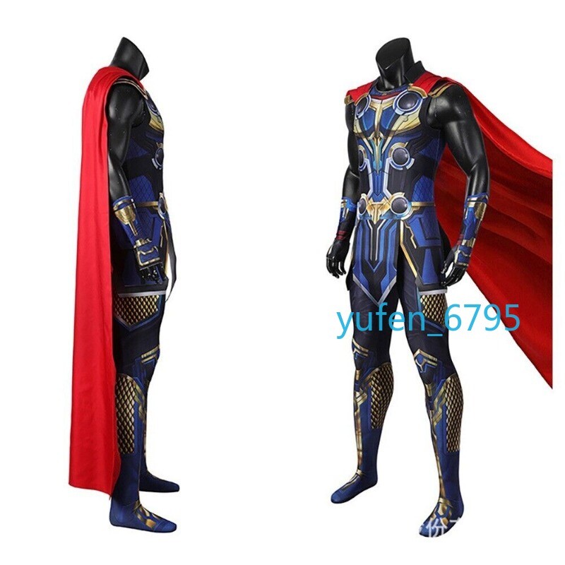 Love and Thunder Thor Adult Cosplay Jumpsuit with Cloak Halloween Costume Suit