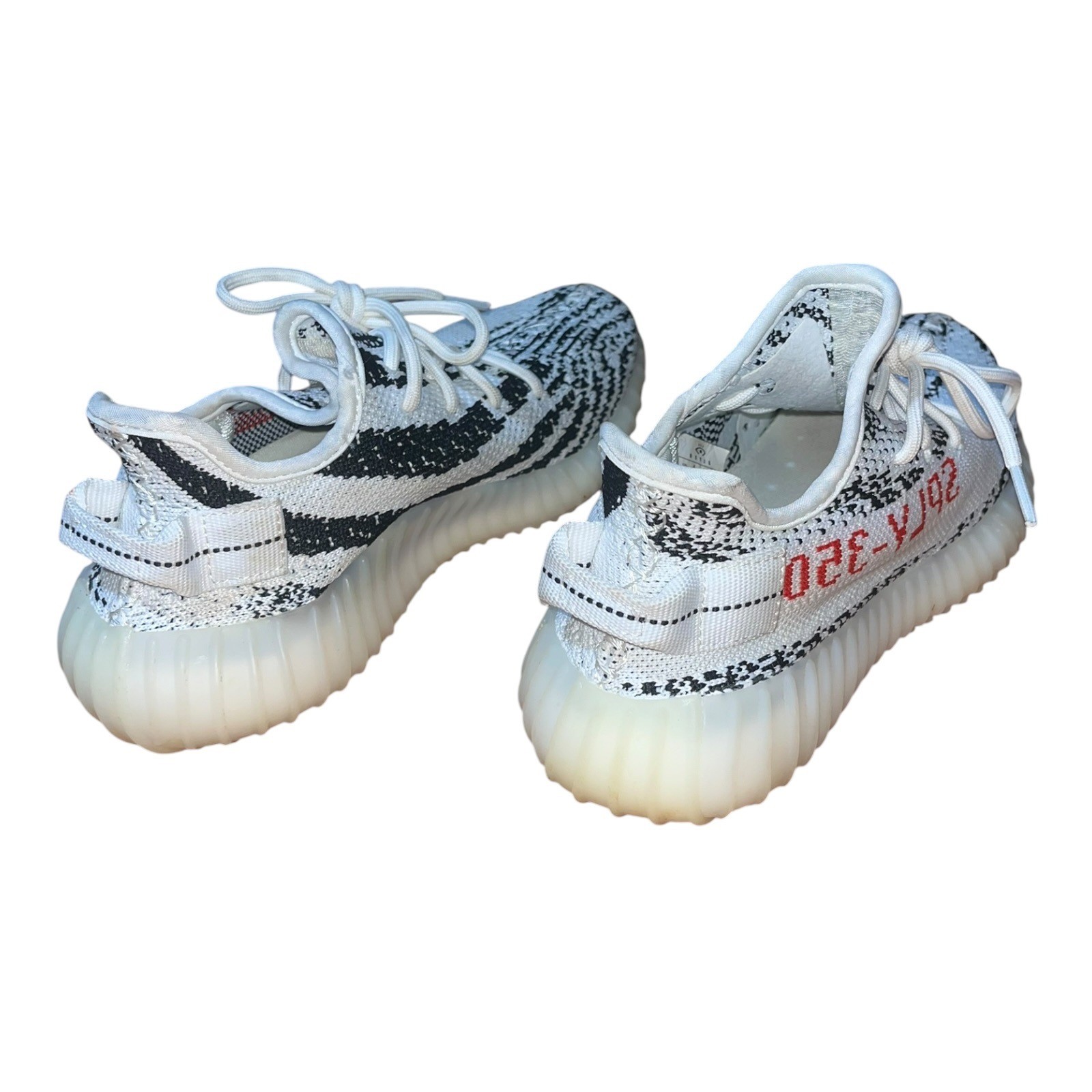 Adidas Yeezy Boost 350 V2 Zebra White Black Red CP9654 Mens 4 Womens 5(5.5) Used