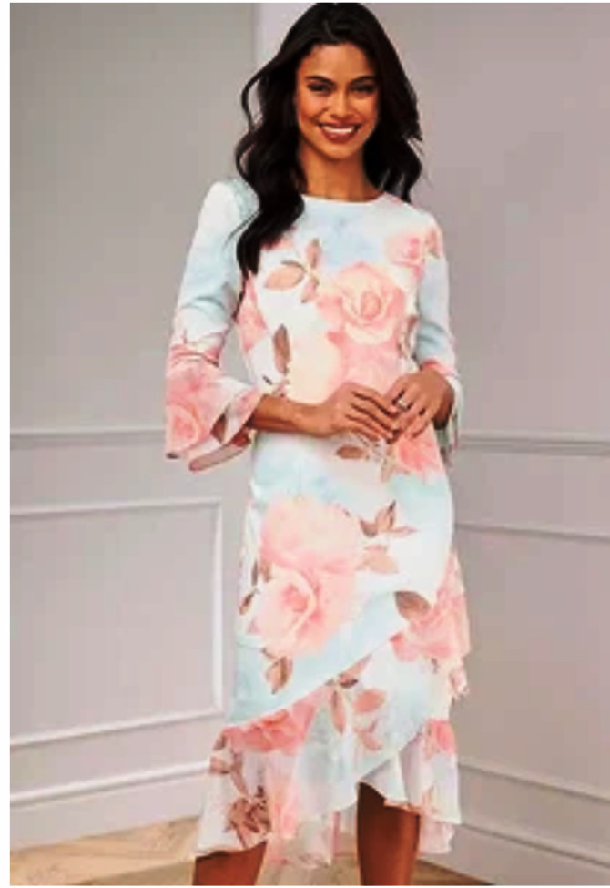 Bnwt KALEIDOSCOPE (18/20) Multicoloured Stretch Cocktail Dress /Wedding/Cruise
