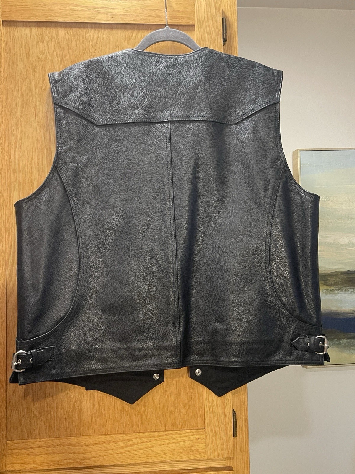 Xelement XS1927 Road King black leather vest for Men 2XL