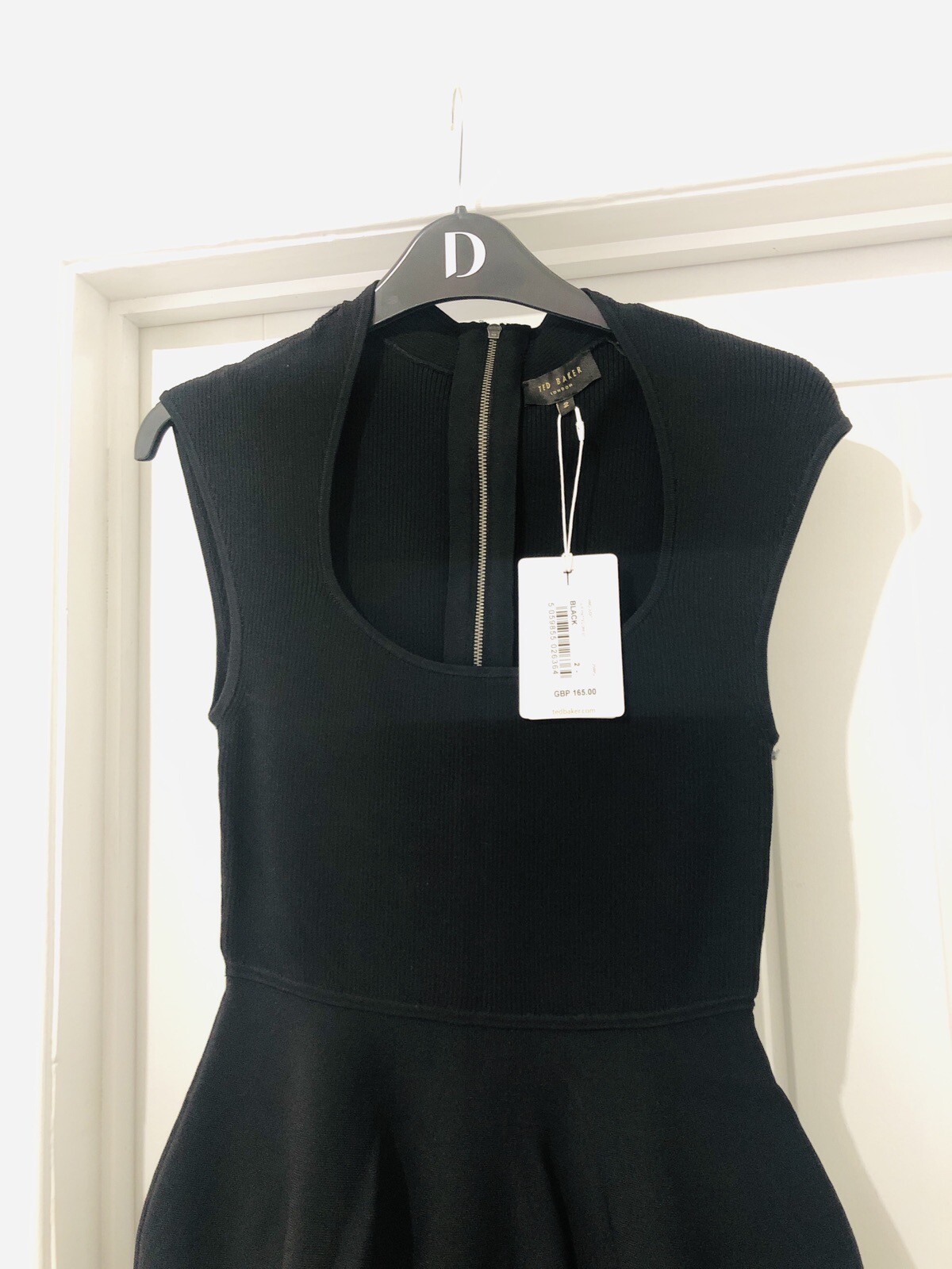 £165 TED BAKER Judit tulip skirt bodycon wiggle dress knit cocktail LBD 2 Uk 10