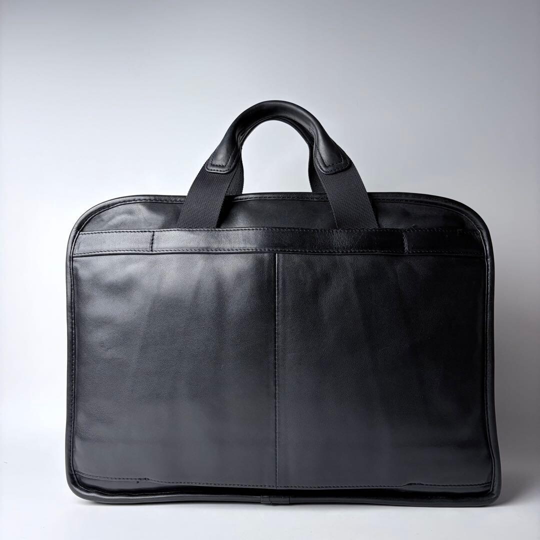 TUMI Black Leather Briefcase T-Pass A4 PC Pocket Business Bag 963516D4
