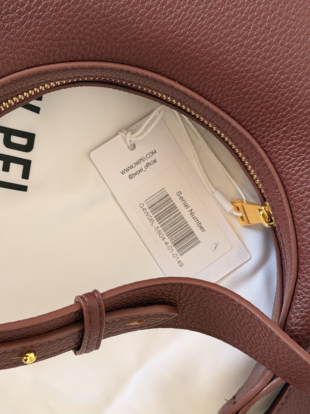 JW PEI – NWT- Carly Medium Shoulder Bag – Deep Claret – in original box