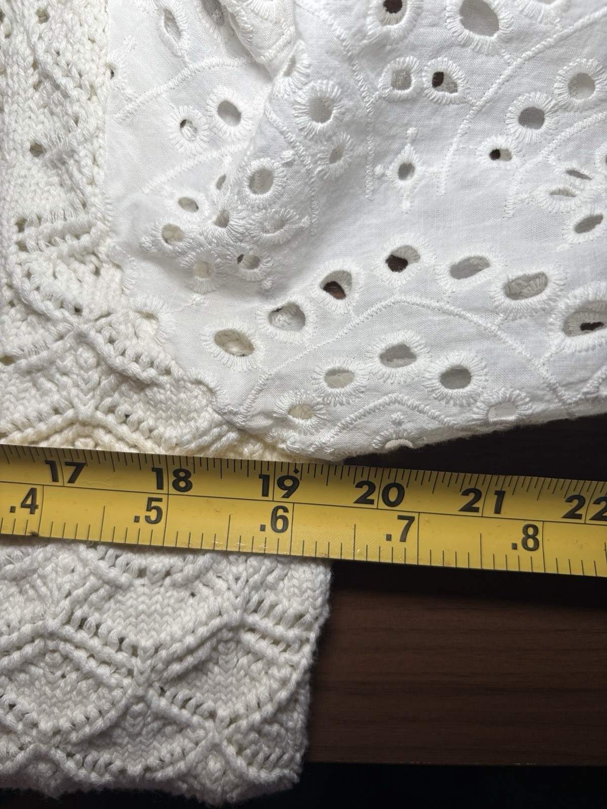 Cloth & Stone Ivory Eyelet Sleeve Knit Cardigan Sweater | Boho Cottagecore