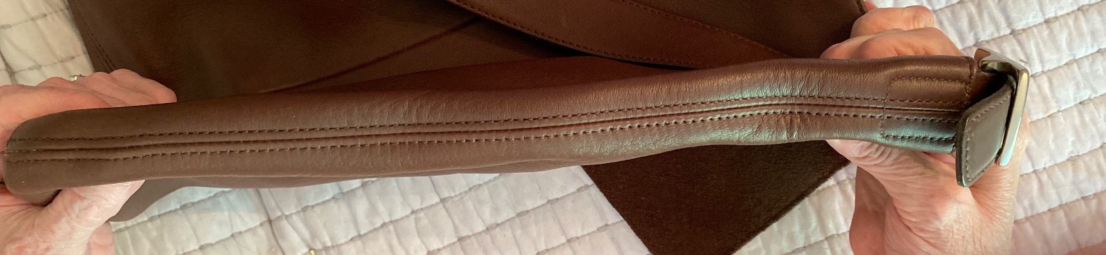 Vintage Never Used Coach Brown Leather Slim Legacy Shoulder Bag with Dust Bag