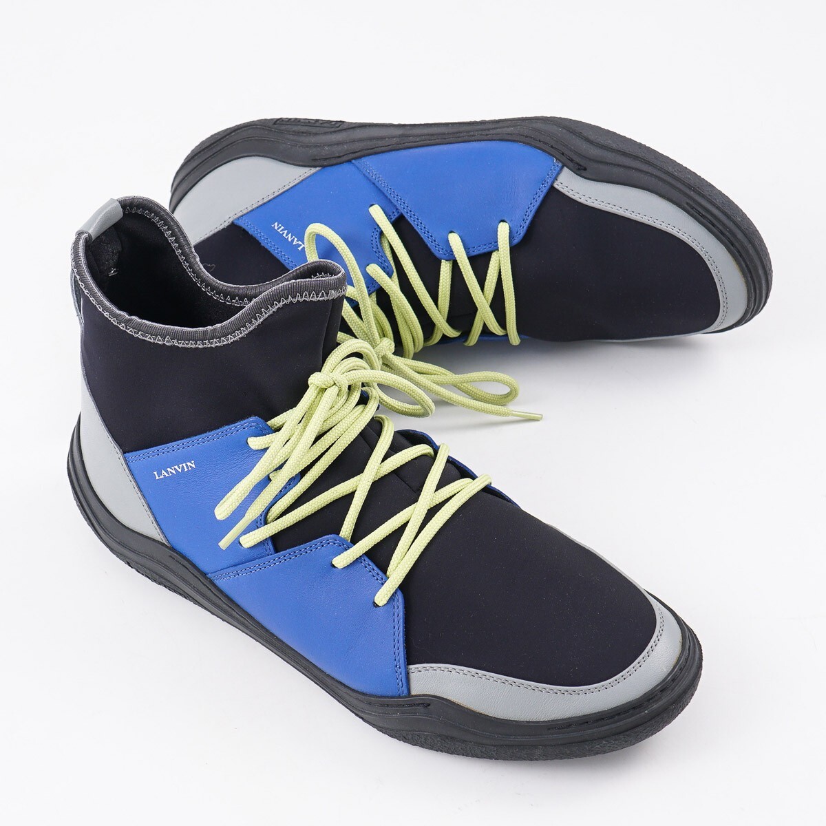 Lanvin Colorblock Neoprene Lace-Up Stretch Knit Sock Sneakers US 9 (UK 8) Shoes