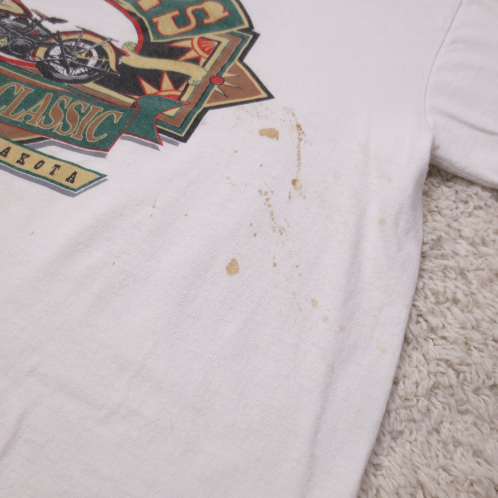 VINTAGE Sturgis Shirt Mens 2XL XXL White Motorcycle Biker Rally Eagle 90s USA