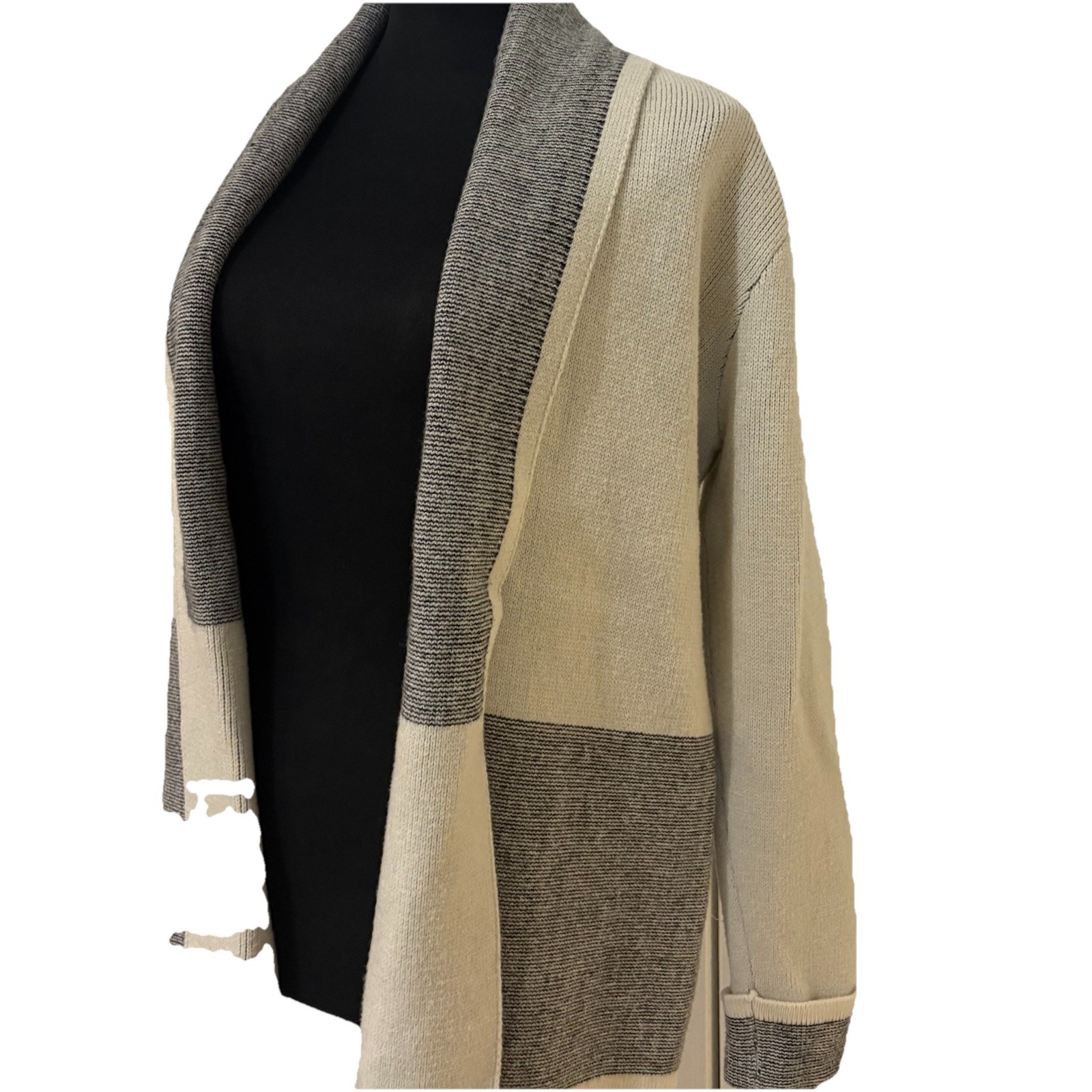 Women’s Cardigan Sweater Muted Neutral Boho Earthy Skies Are Blue- SOFT Size S