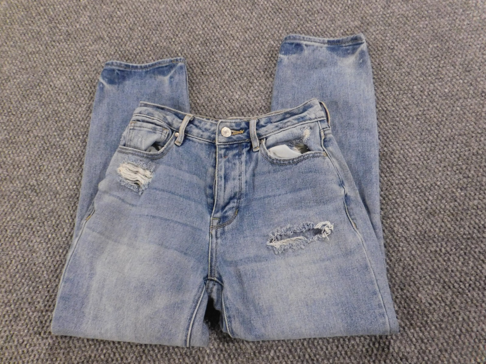 Pacsun Jeans Womens 23 blue mom denim distressed straight
