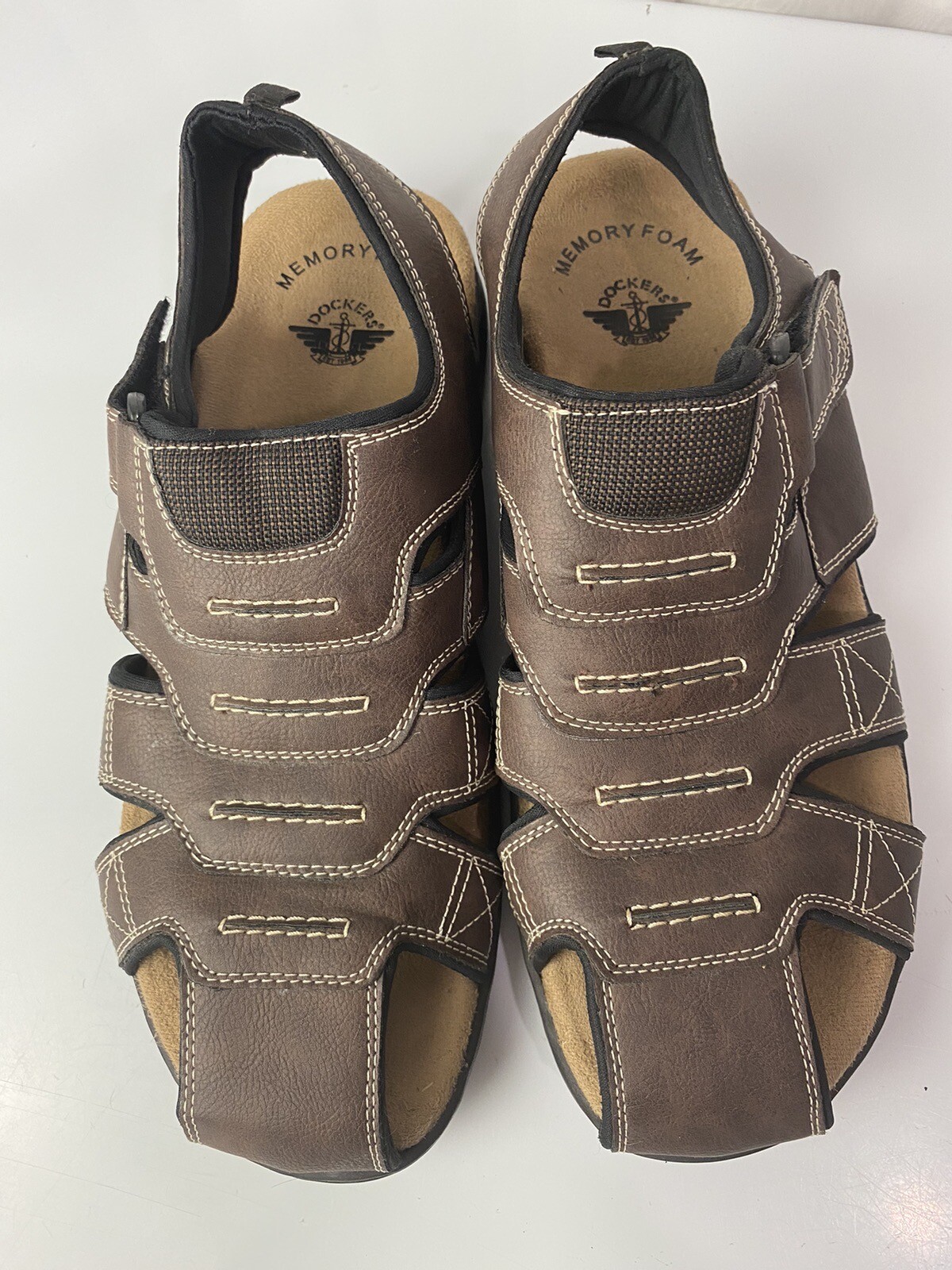 Dockers Mens 12M Searose Strap Sandals Brown Outdoor Fisherman Casual Comfort