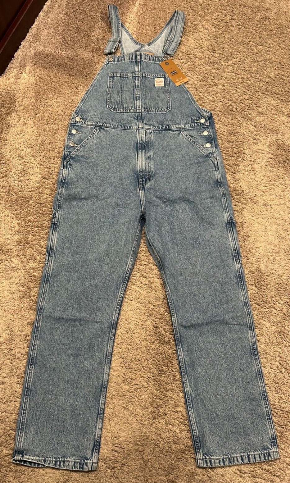 Levi’s Relaxed Straight Fit Overalls Blue Many Sizes NWT RT$99.50 0020