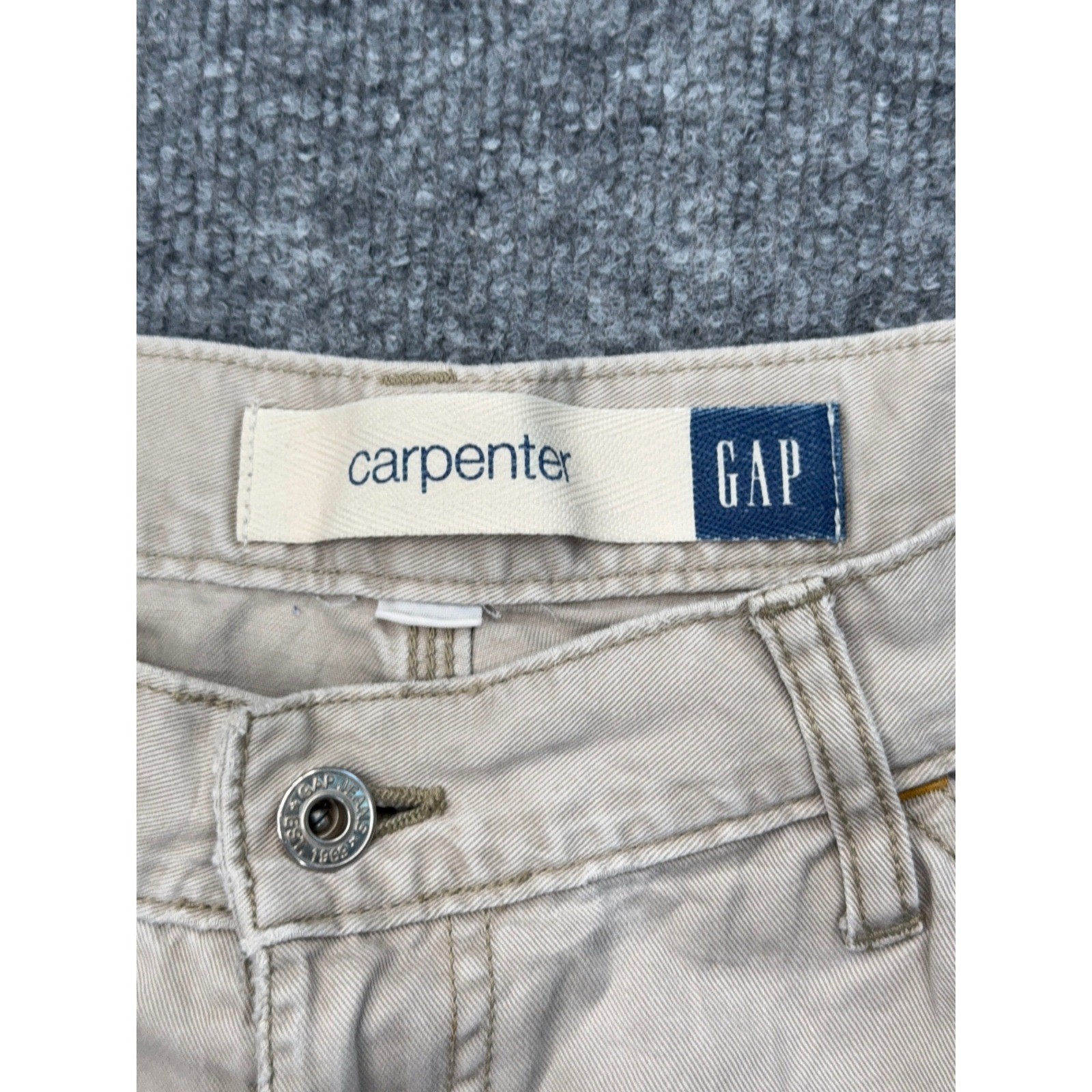 Gap Mens Carpenter Shorts Tan Khaki Cotton Utility Workwear Size 30 Hammer Loop
