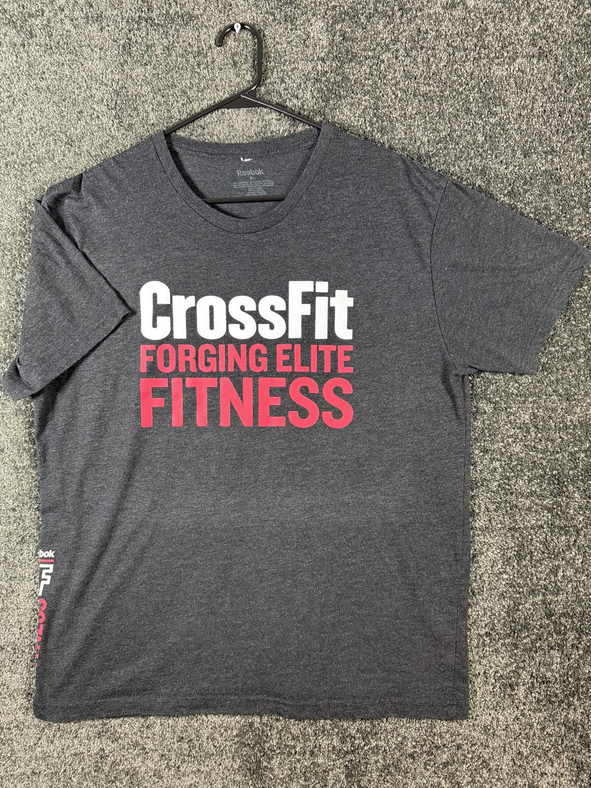 Reebok CrossFit Shirt Mens XL Gray Forging Elite Fitness Graphic Tee Gym