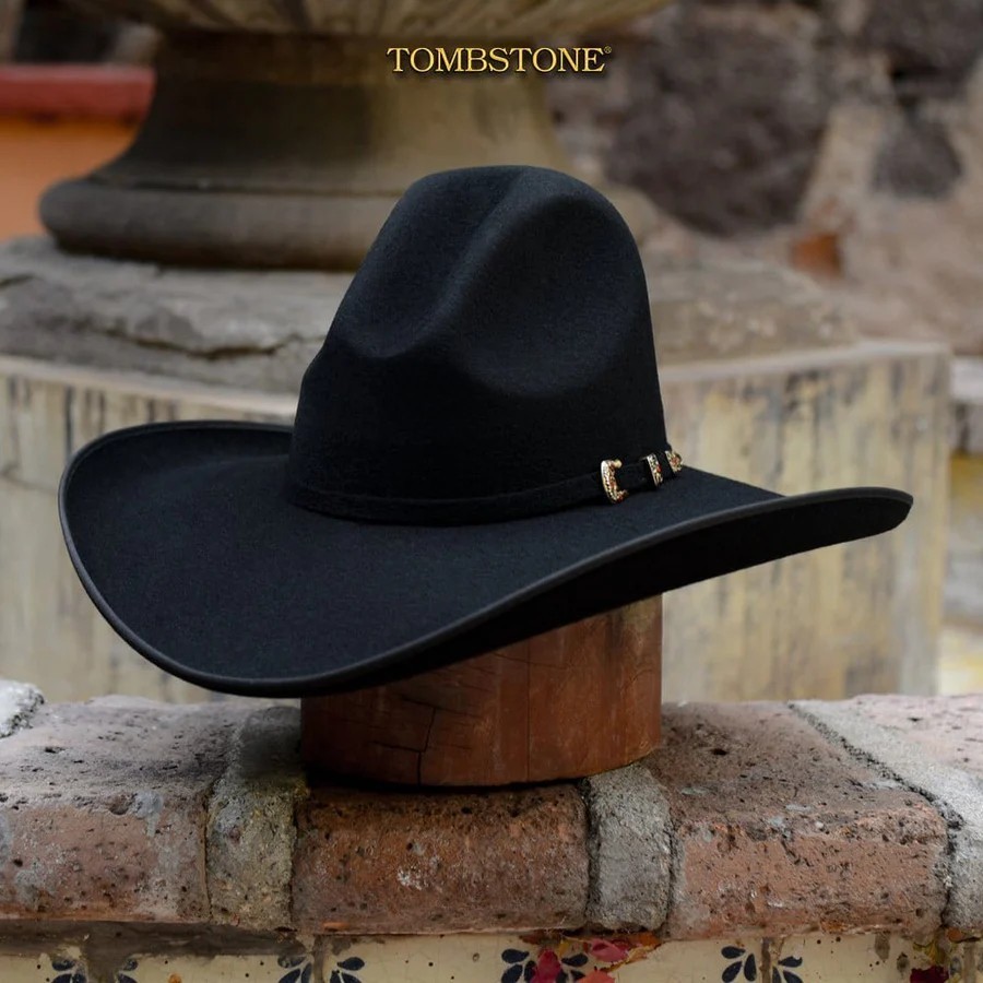 Original Tombstone 20X Western Cowboy Felt Hat Cassidy Robavacas Style – Black