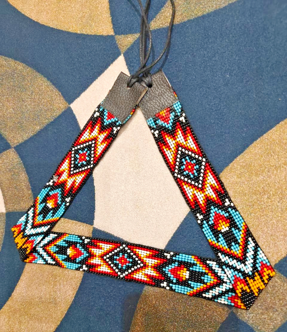Beaded Hat Band Native American Style Southwestern Cowboy Rode Handmade hatband
