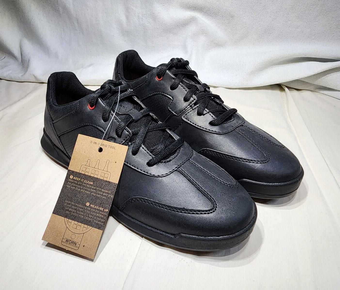 Shoes For Crews Freestyle II 38140 Work Sneaker Black Water Resistant Men Size 8