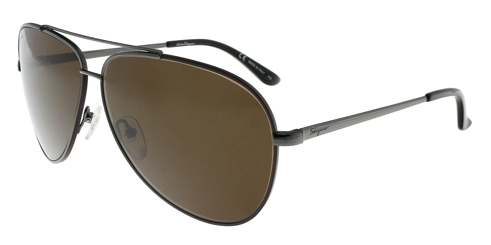 Salvatore Ferragamo Unisex Aviator SF131S 60mm Sunglasses – Gunmetal