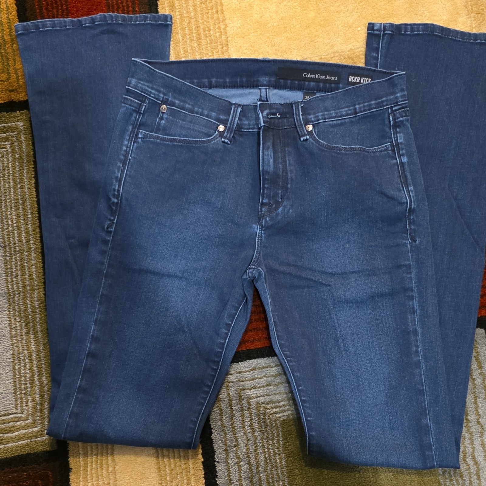 Calvin Klein Jeans Women’s Skinny Fit Dark Wash Blue Stretch Denim 5-Pocket