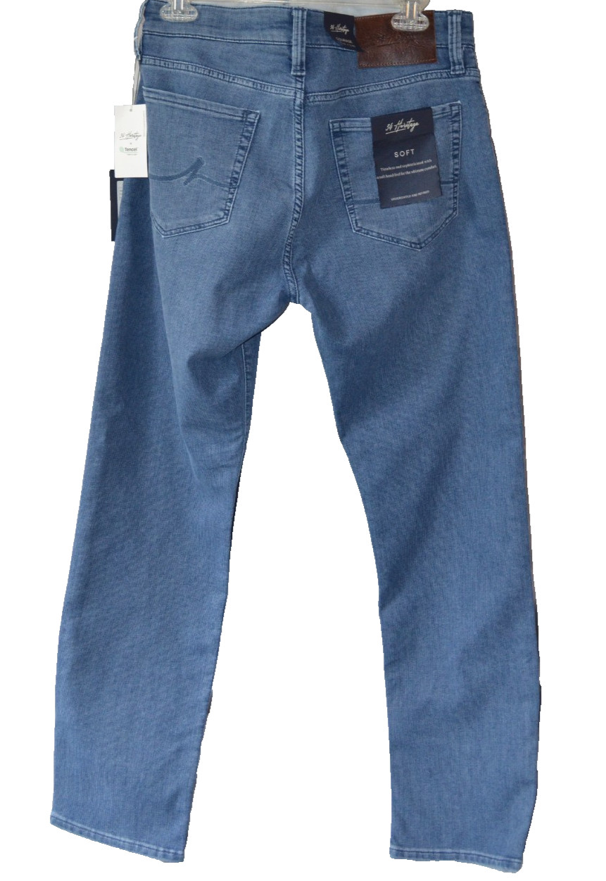 34 Heritage Courage Straight Pant 33×30 Light Indigo Blue Urban Soft Stretch NWT